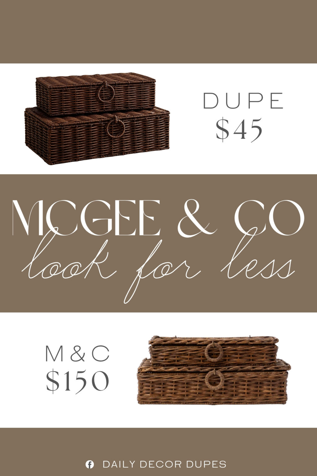 McGee & Co Windmere Woven Box Dupe. made of natural rattan with delicate handwoven craft, these wicker storage basket feature solid and stable structure; The durable woven design ensures long term daily use without easy deformation or damage