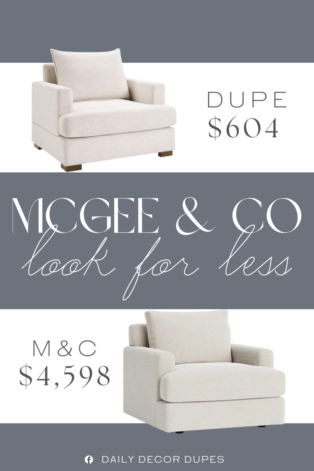 McGee & Co Winthrop Lounge Chair Dupe. Built to last construction with a plywood and solid wood frame and solid wood legs.