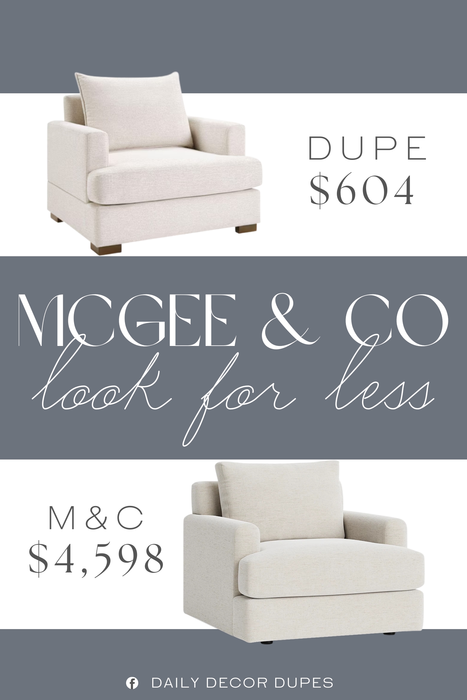 McGee & Co Winthrop Lounge Chair Dupe. Built to last construction with a plywood and solid wood frame and solid wood legs.