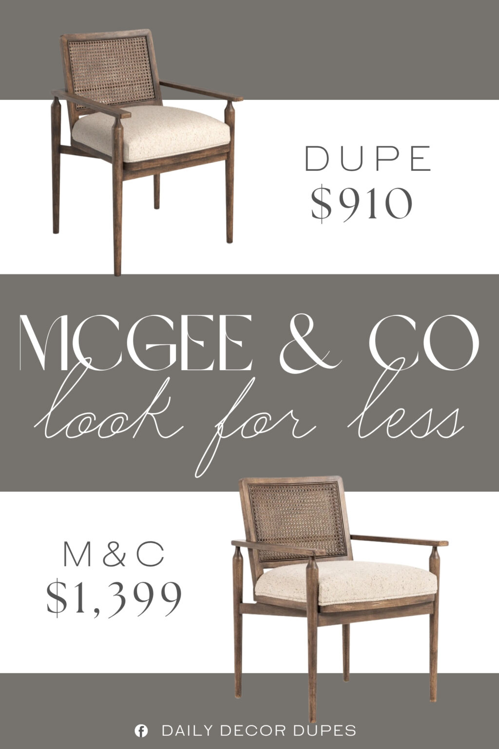 McGee & Co Zalan Dining Armchair Dupe. crafted from solid wood for lasting durability. With its solid wood legs in a rich brown finish, it exudes warmth and sophistication.