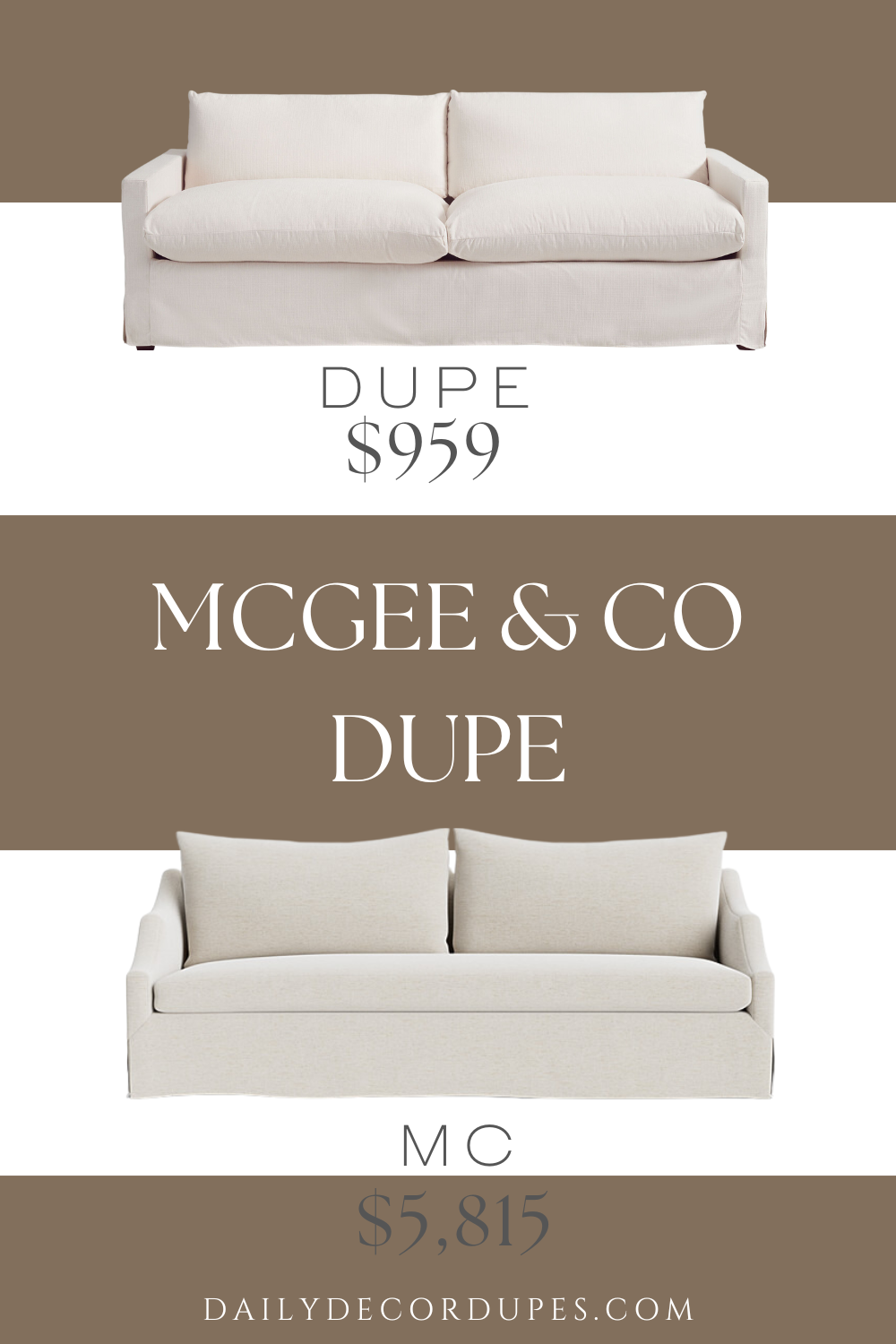 Mcgee & Co Everleigh Slipcover Sofa Dupe. Solid pine wood frame sofa. Feather blend cushions. Espresso finish feet. Overall dimension 96.5" W x 40" D x 38" H.