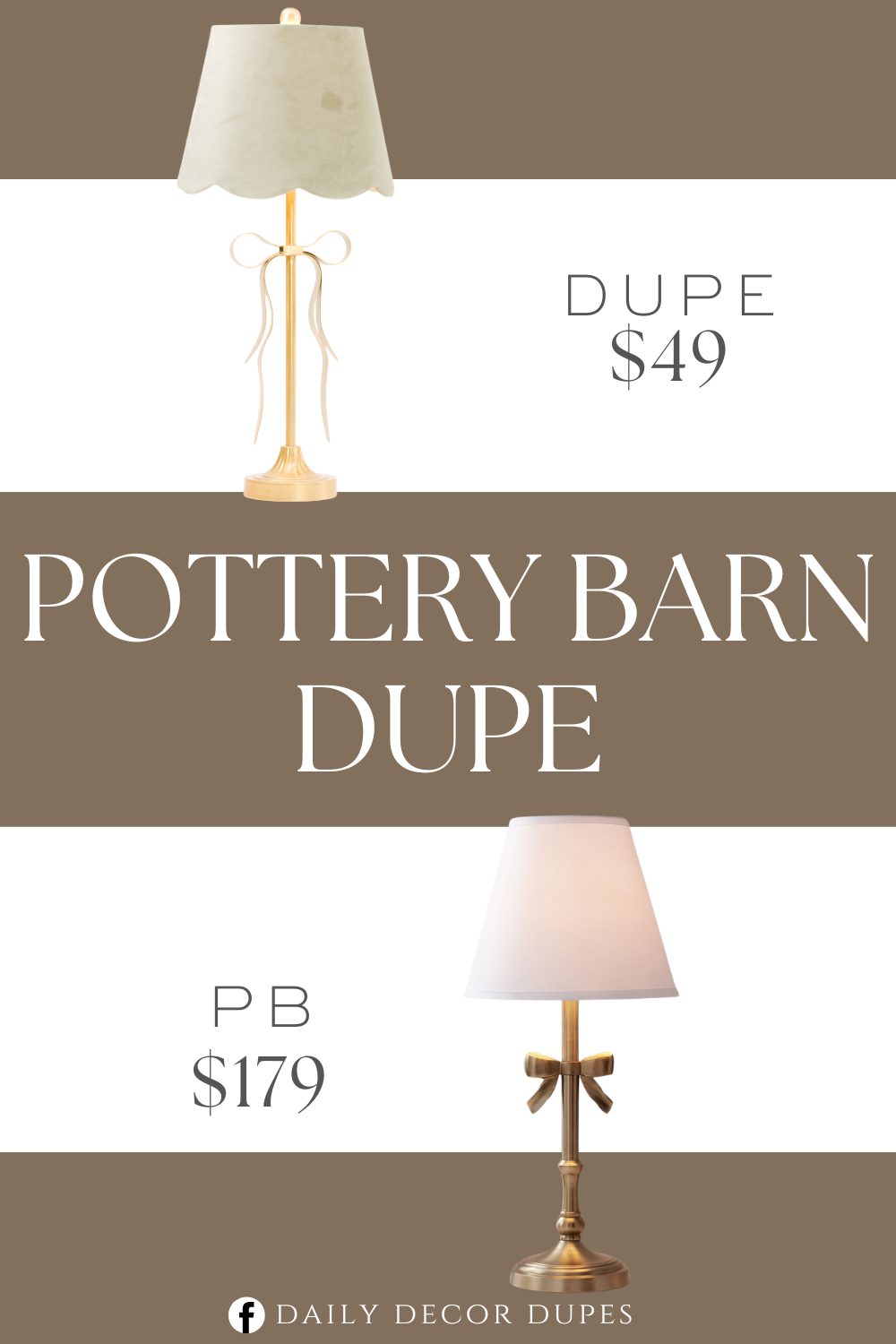 Pottery Barn Ava Ribbon Table Lamp Dupe. Removable shade, gold tone hardware, scalloped detail, metallic accents, ul listed. 3-way switch. lamp: 10in D x 29in H, 6ft cord length.