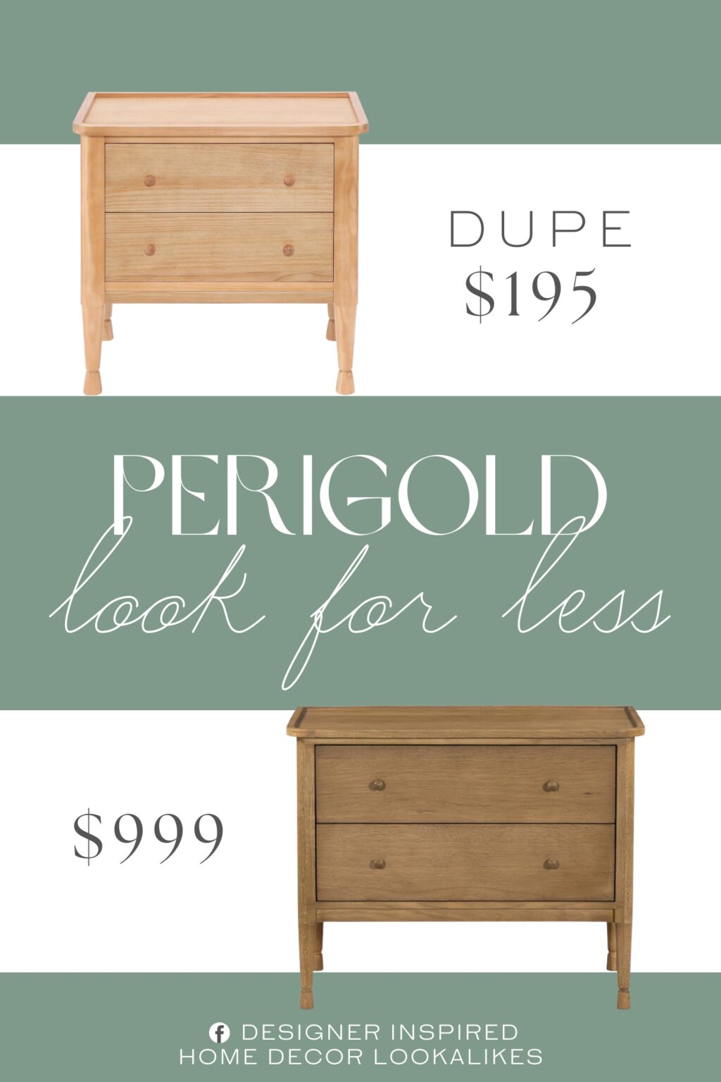 Perigold Franny Nightstand Dupe. Equipped with two full-extension drawers featuring smooth metal roller glides, this bedside table ensures effortless access to stored items.