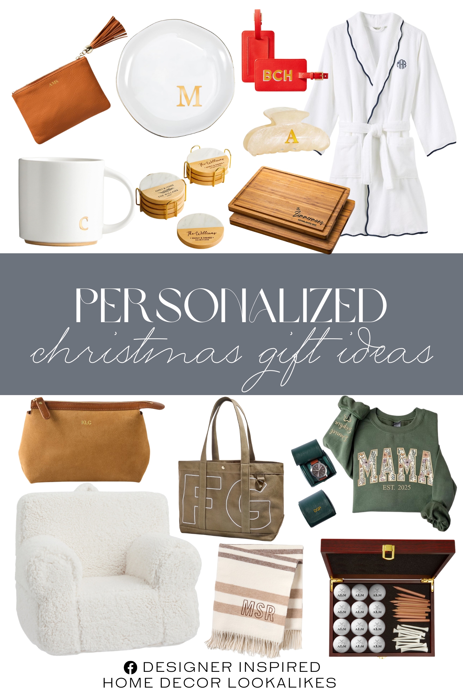 Personalized Christmas Gift ideas. Personalized Coasters. Initial Cute Hair Clips. Initial Ring Dish Trinket Plate. Personalized Floral Embroidered Sweatshirts. Single Travel Jewelry Watch Roll. Soho Suede Pouch. Anywhere Chair®, Cozy Sherpa Collection. Personalized Cutting Board. Monogram Ceramic Mugs. Leather Tassel Zipper Pouch. Italian Woven Throw Blanket. Custom Alpha Tote. Fillmore Luggage Tag. Personalized Golf Ball Gift Set. Hydrocotton Scalloped Bath Robe.