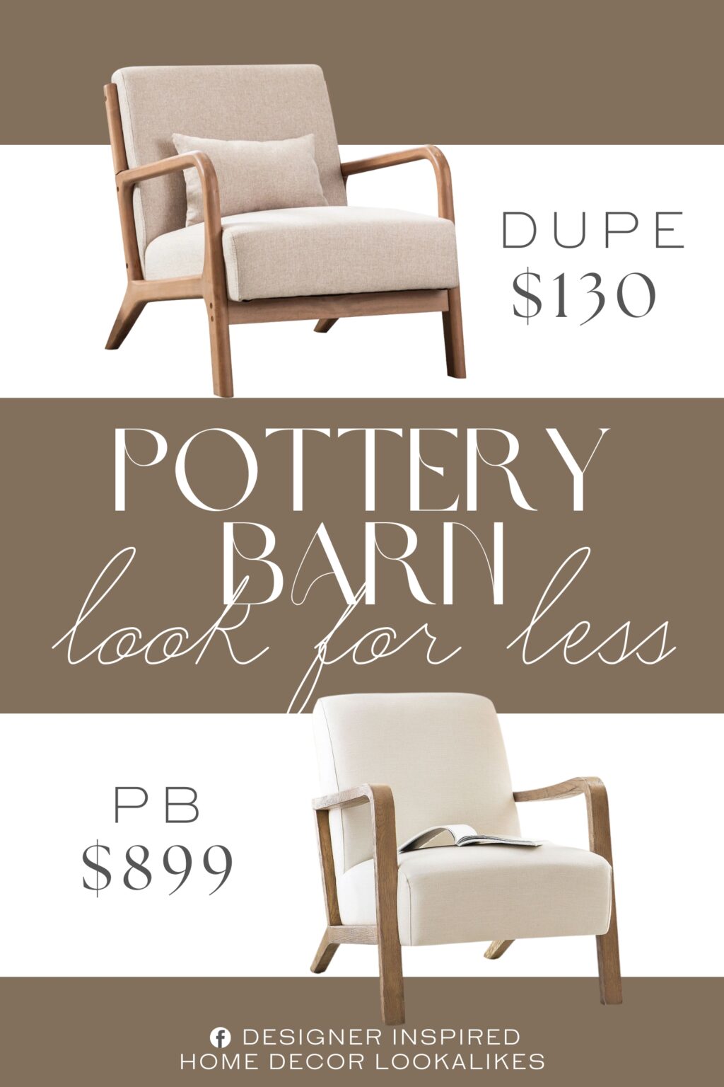 Pottery Barn Atwood Chair Dupe. It has a kiln-dried wood frame with a brown finish, and it sits on splayed legs for a mid-century modern look. This chair is upholstered in linen-blend upholstery with a solid hue, and it's purposefully distressed for a vintage feel.