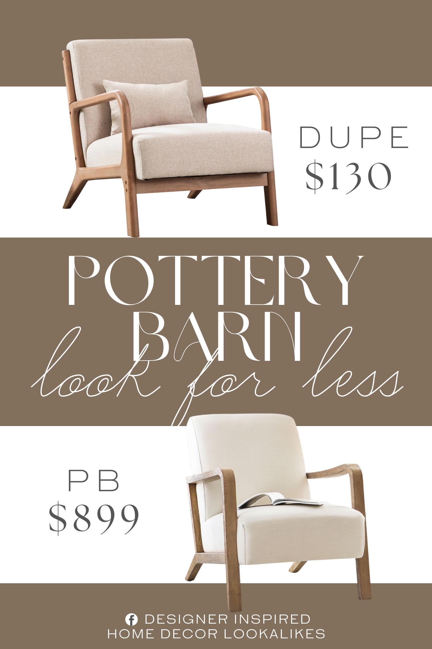 Pottery Barn Atwood Chair Dupe. It has a kiln-dried wood frame with a brown finish, and it sits on splayed legs for a mid-century modern look. This chair is upholstered in linen-blend upholstery with a solid hue, and it's purposefully distressed for a vintage feel.
