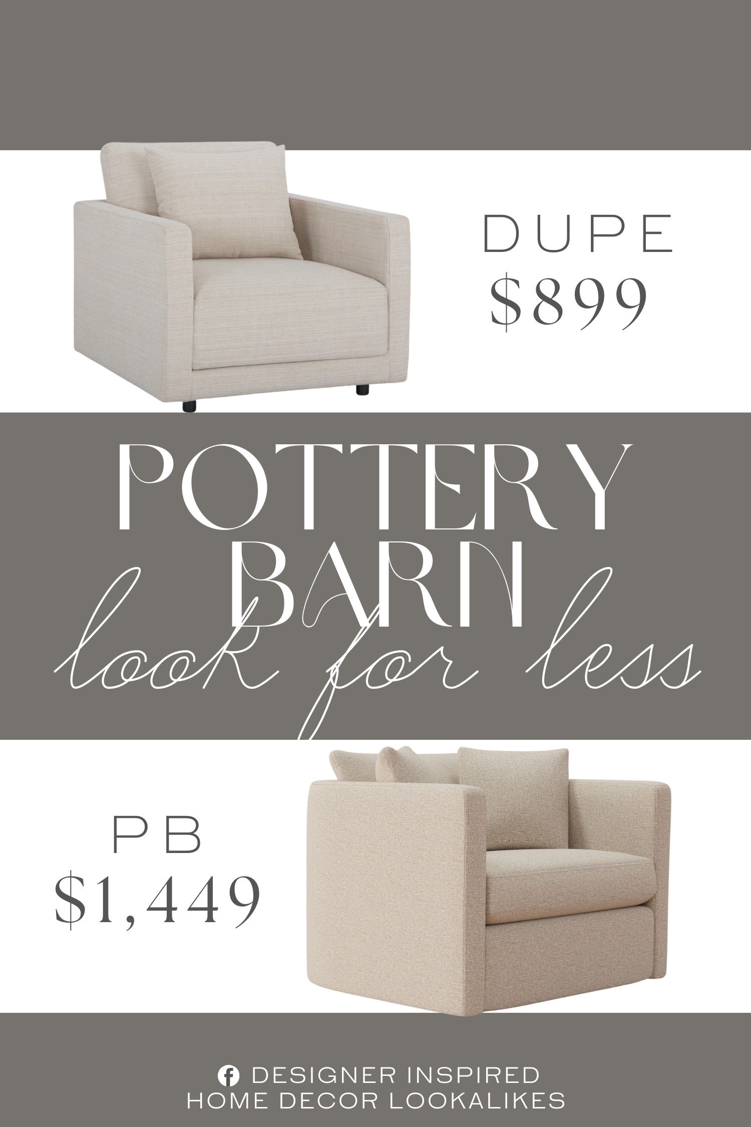 Pottery Barn Ayden Barrel Arm Swivel Chair Dupe. Built with a solid wood frame and wrapped in performance fabric, it’s ready for use in hectic homes.