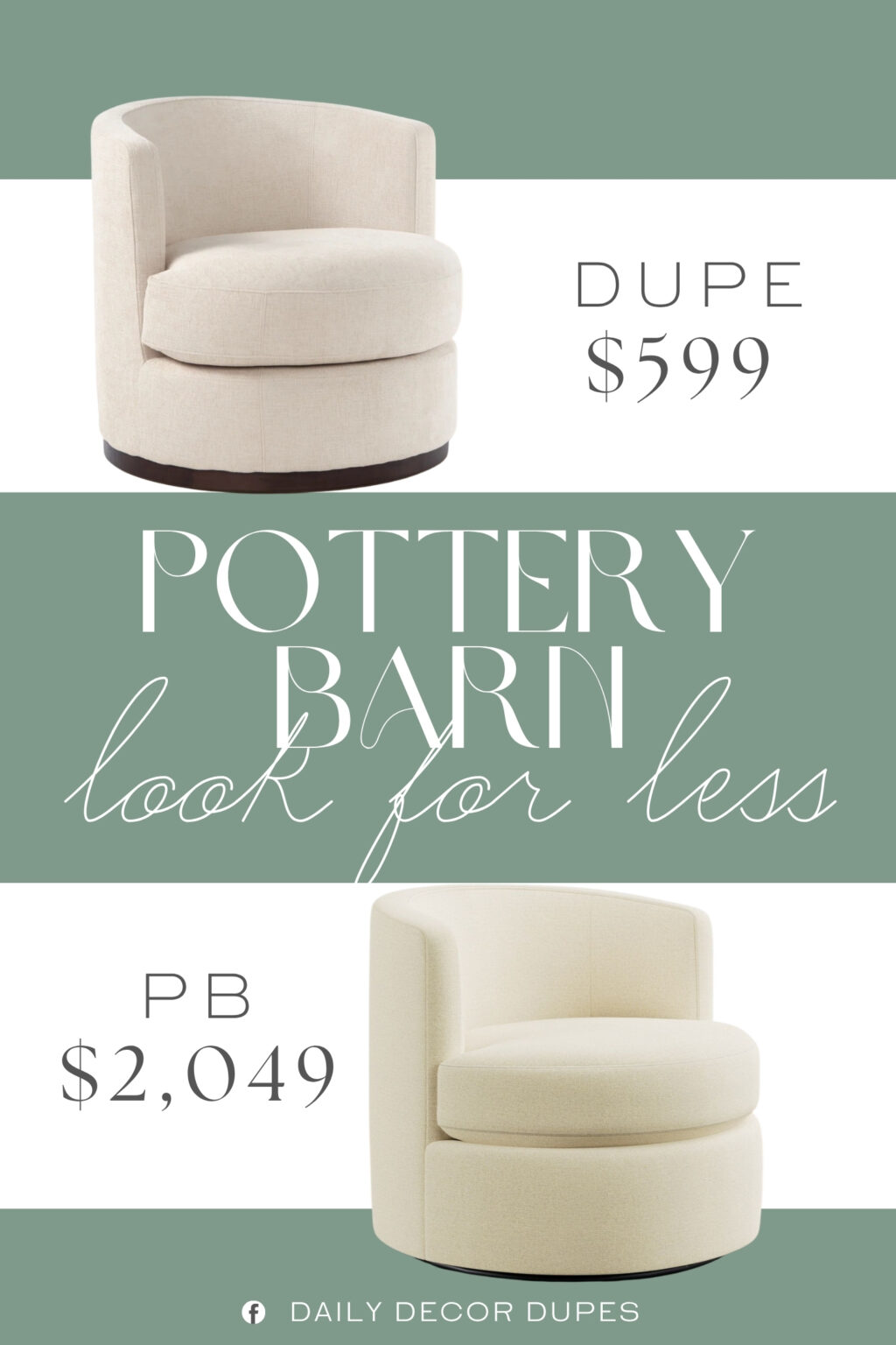 Pottery Barn Balboa Swivel Chair Dupe. The chair features a solid wood base with a clear grain, providing not only stability but also a touch of natural warmth. The 360° swivel design allows you to easily adjust the direction without getting up, making it convenient for working, conversing, or looking around.
