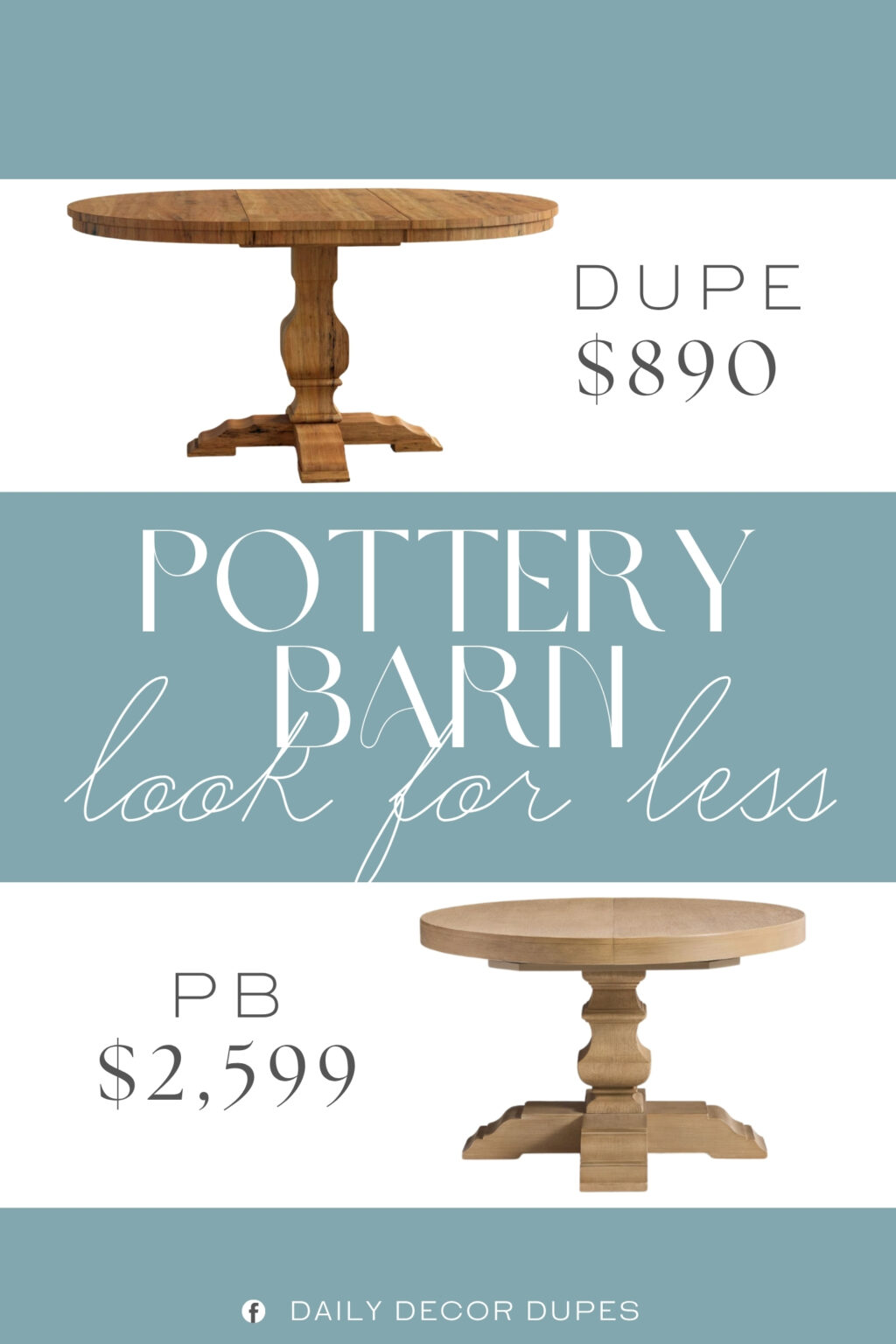 Pottery Barn Banks Extendable Dining Table Dupe. It's crafted from solid rubberwood, featuring a pedestal base that offers ample legroom while maximizing floor space