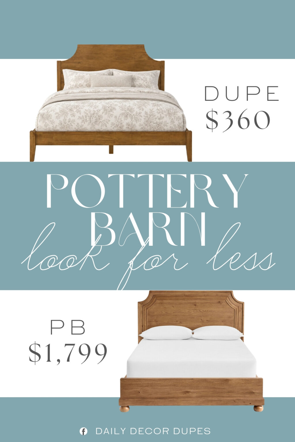 Pottery Barn Beatrix Bed Dupe. Crafted from solid wood for lasting strength, stability, and everyday durability.