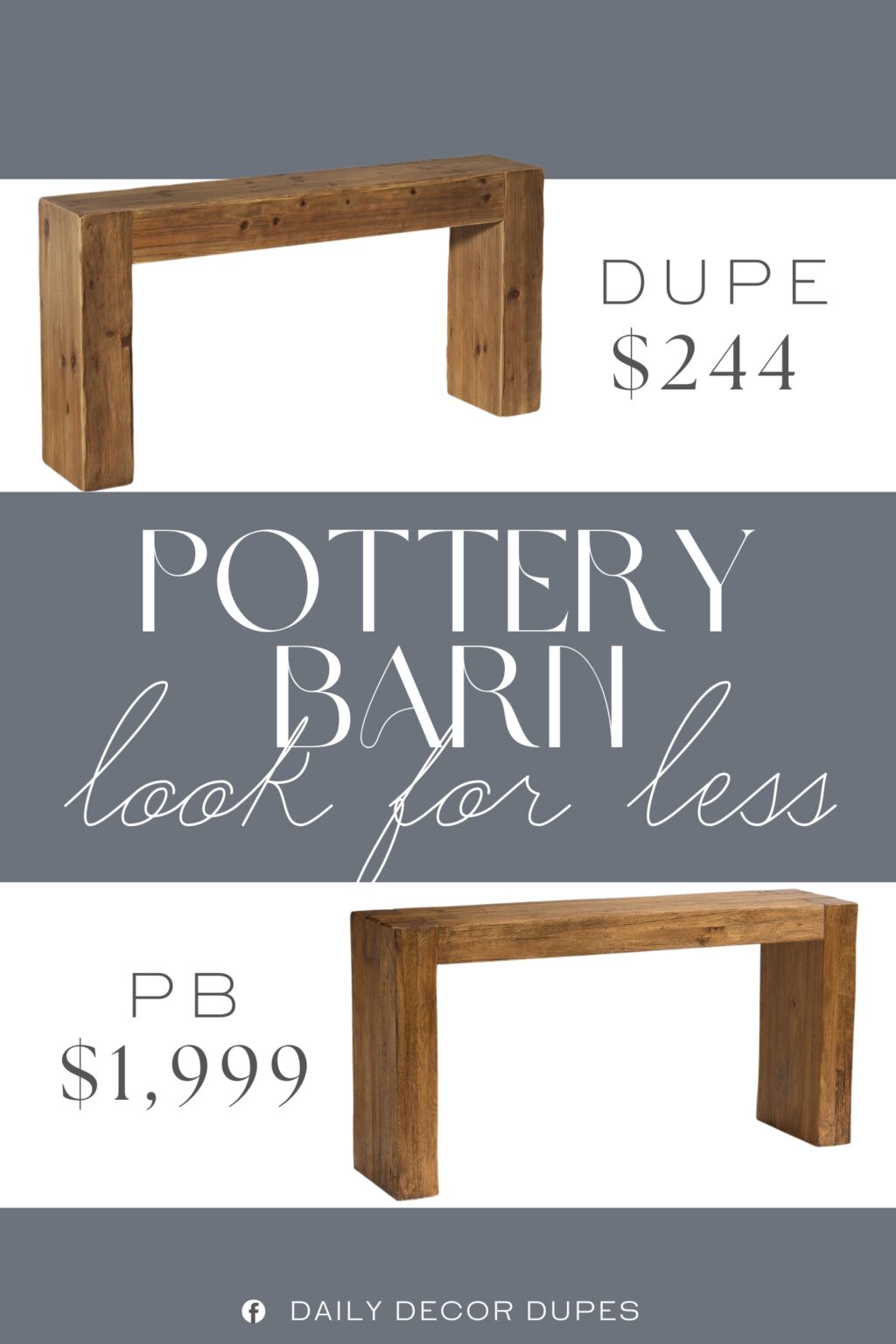 Pottery Barn Bozeman Console Table Dupe. Built with a sled base for a modern look. Crafted from solid fir wood for a warm feel.