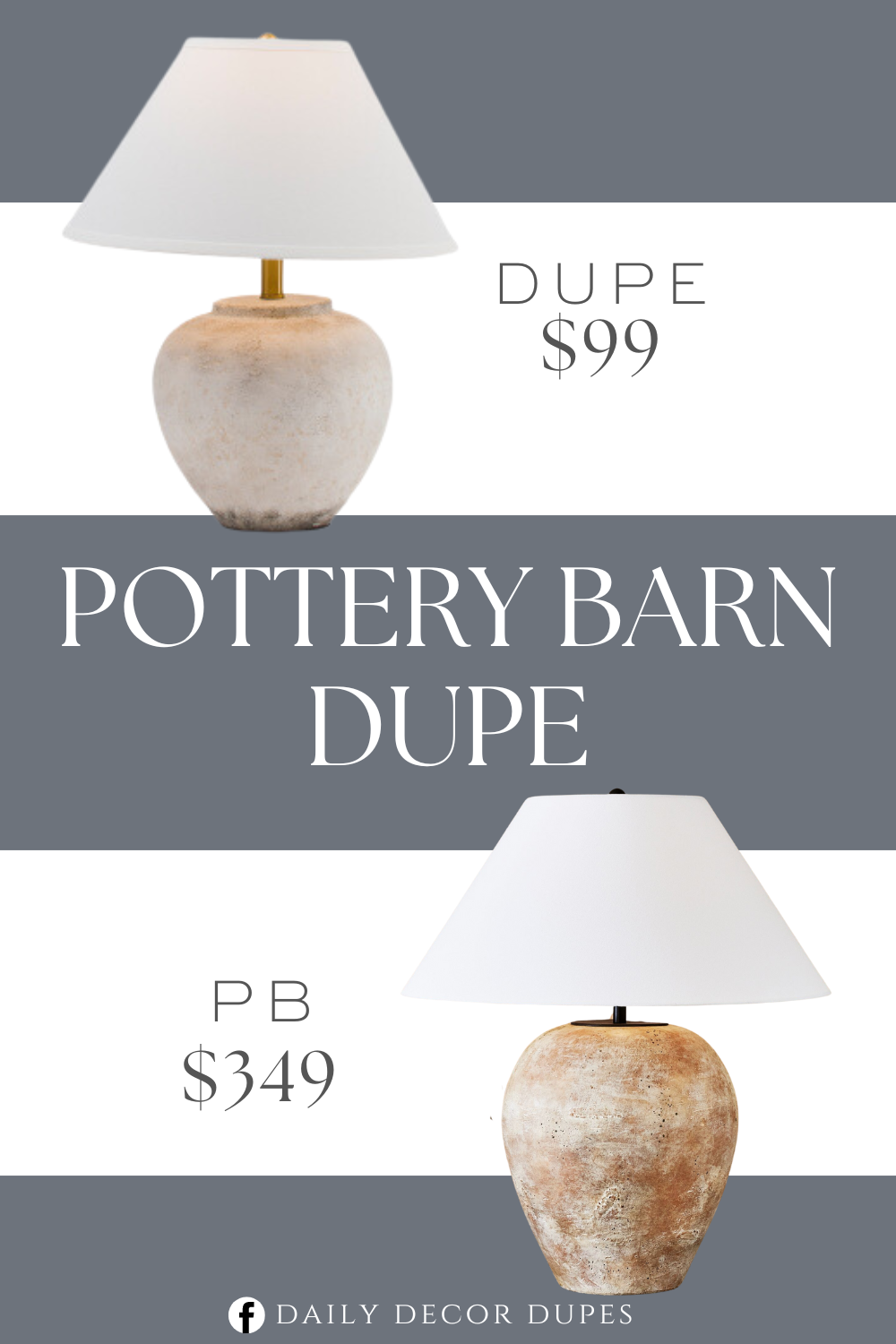 Pottery Barn Canyon Ceramic Table Lamp Dupe. Cement look pot lamp. 3-way switch. Lamp Dimension: 17in D x 22in H, 5ft cord length.