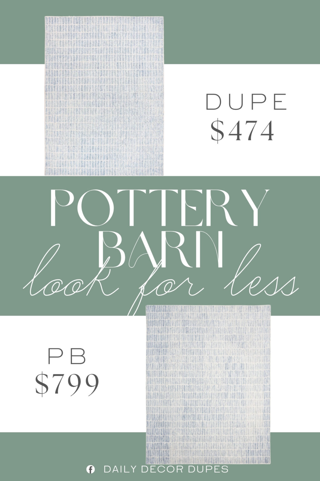 Pottery Barn Capitola Hand-Tufted Wool Rug Dupe. Hand-tufted from 100% New Zealand wool, this rug offers a soft yet durable high pile surface. Features a modern Capitola geometric pattern in blue, enhancing various interior aesthetics.