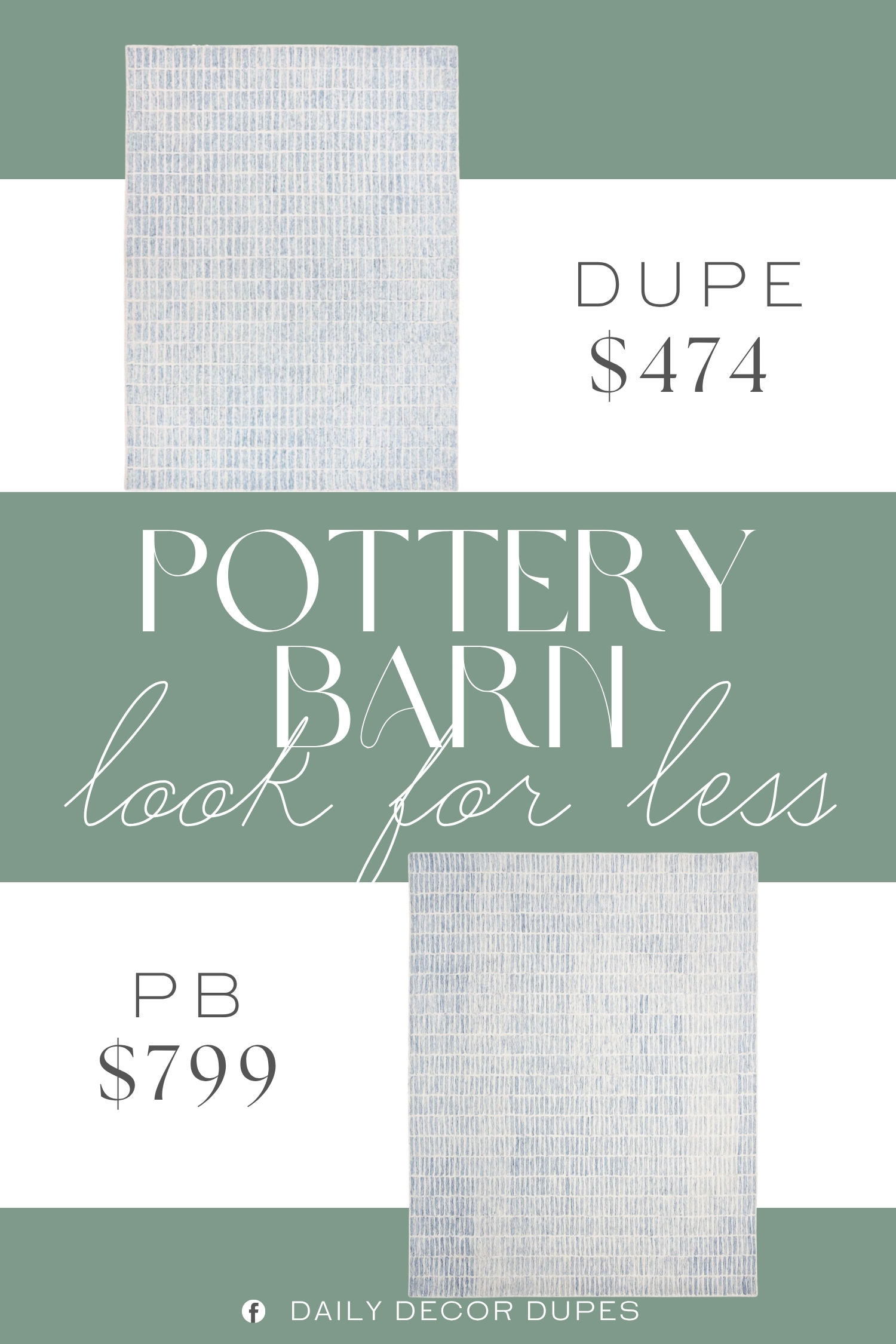 Pottery Barn Capitola Hand-Tufted Wool Rug Dupe. Hand-tufted from 100% New Zealand wool, this rug offers a soft yet durable high pile surface. Features a modern Capitola geometric pattern in blue, enhancing various interior aesthetics.