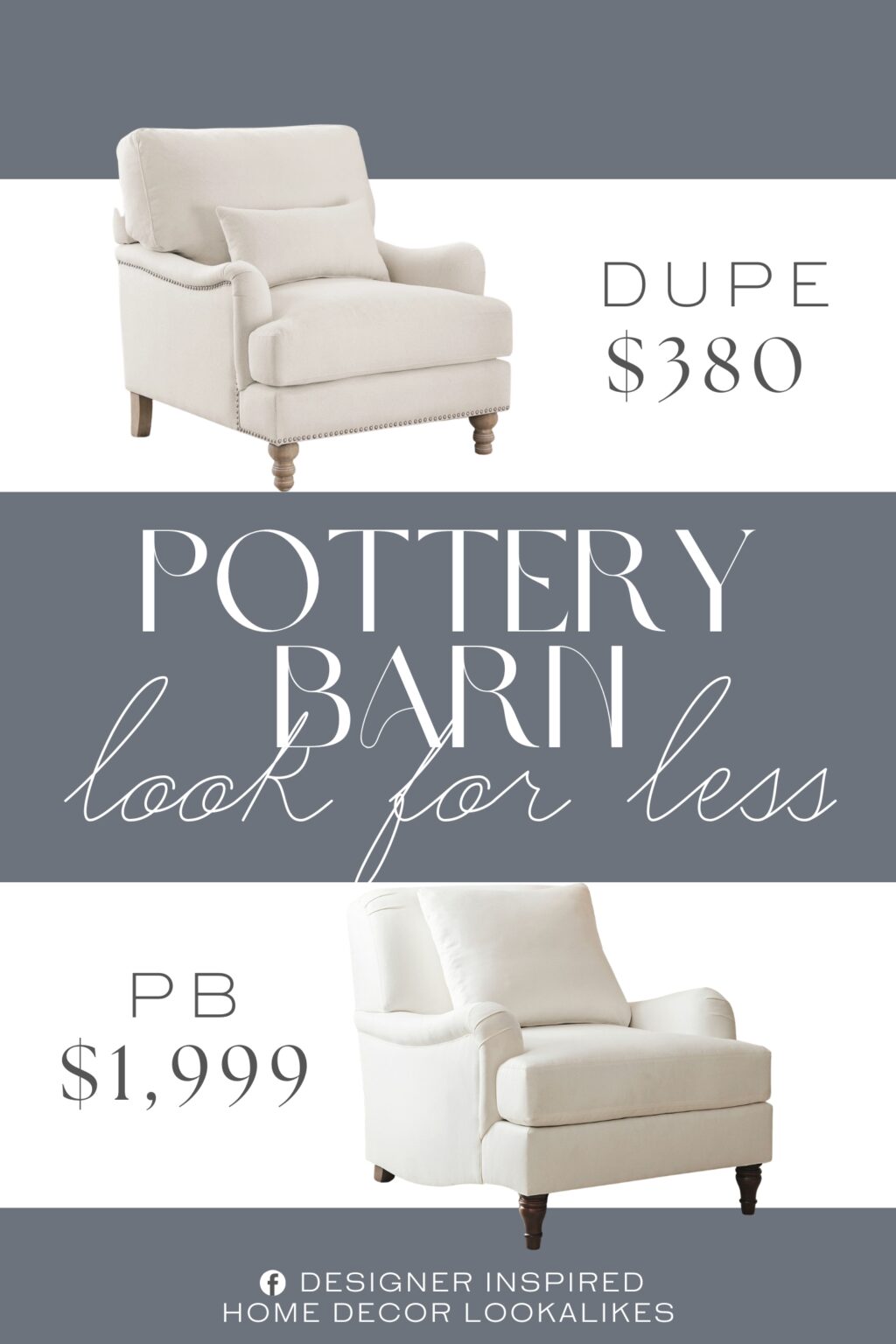 Pottery Barn Carlisle Chair Dupe. Crafted from solid wood and manufactured wood, this foam-filled accent chair has recessed arms and a loose cushioned back that offers tons of support while you read or watch your favorite movie.