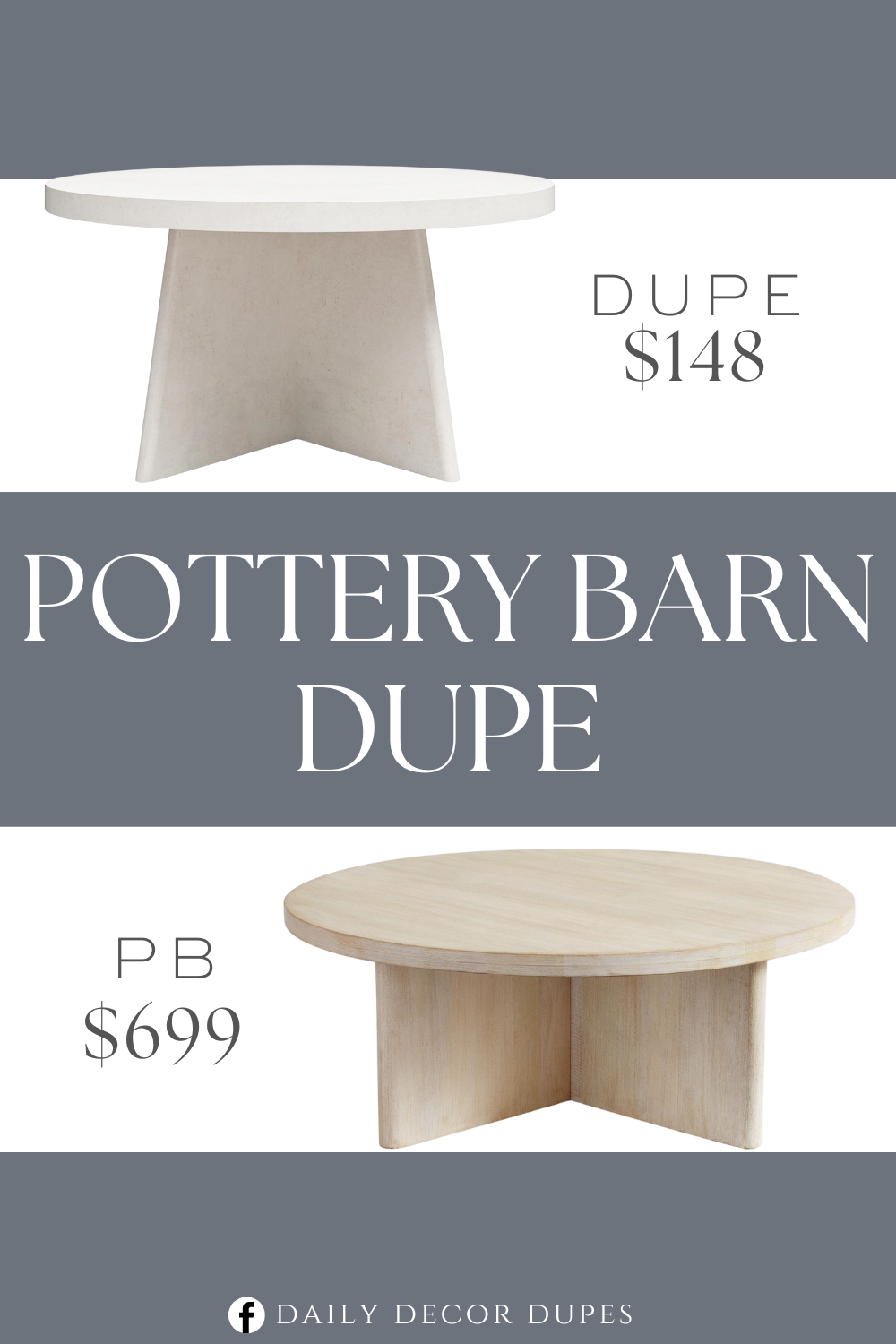 Pottery Barn Cayman Round Coffee Table Dupe. Constructed from ultra-durable MDF and engineered wood.