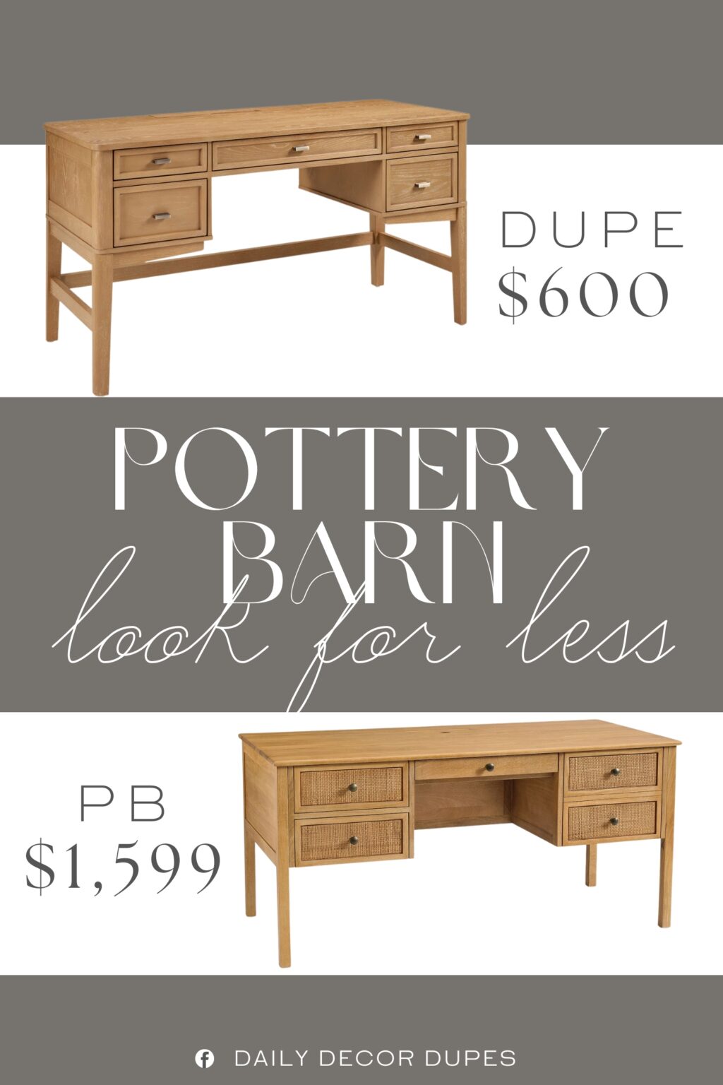 Pottery Barn Channing Keyhole Desk Dupe. This sleek and transitional desk is designed for both style and functionality, suitable for the office or study. The office desk features a smooth transitional design, ensuring seamless integration into any space.