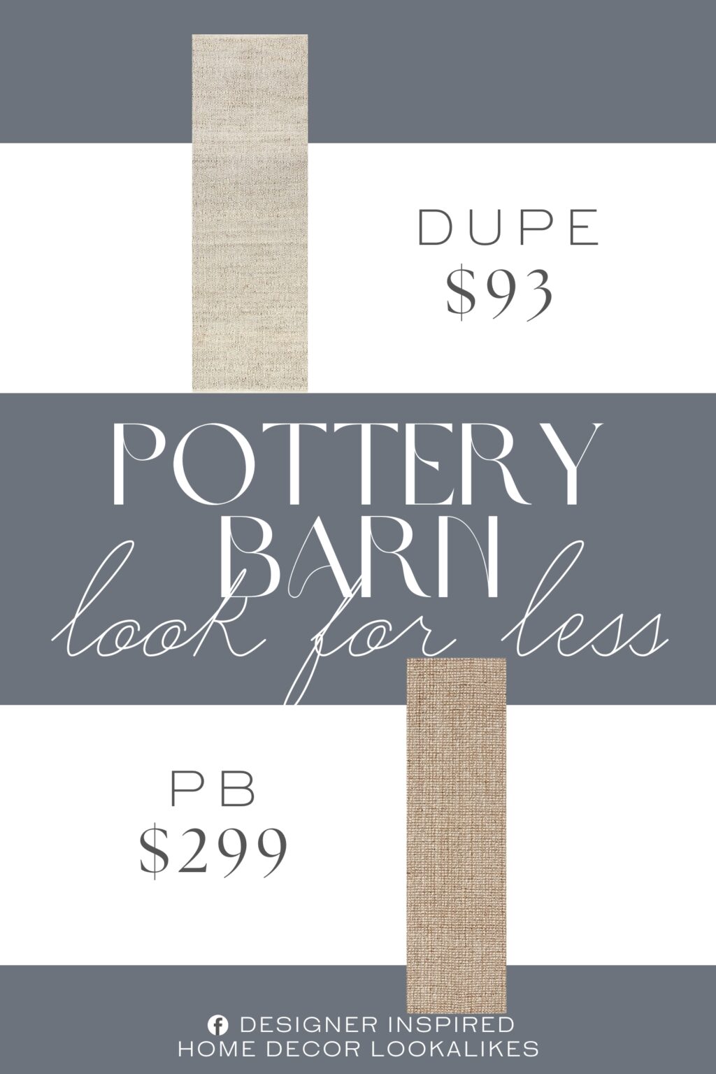 Pottery Barn Chunky Wool Jute Rug Dupe. It is handmade from 60% Jute, 40% Cotton and expertly made in India with quality craftsmanship. Due to the handmade nature of this rug, there may be slight variations in color and size making this rug unique to your home.