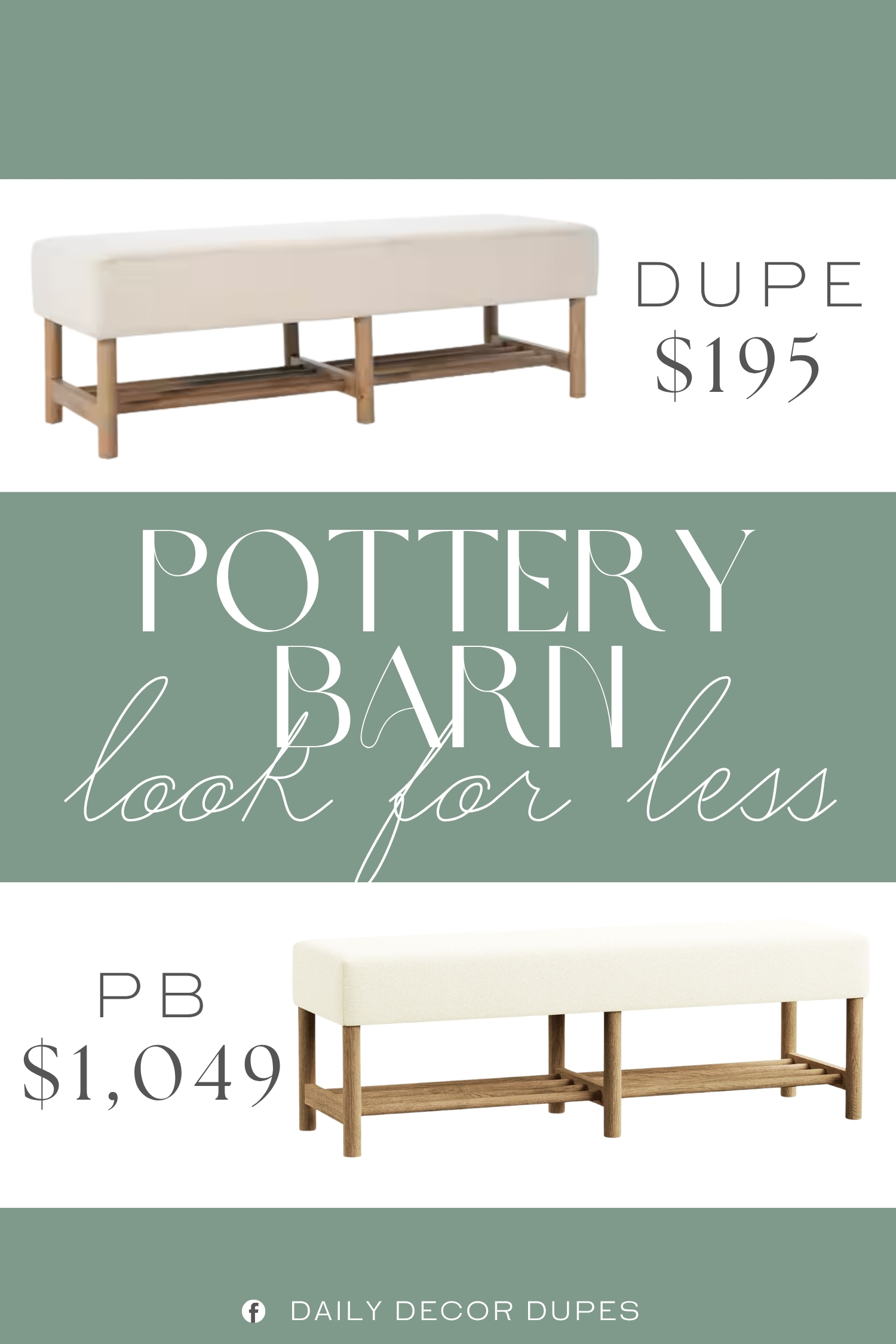 Pottery Barn Clyde Upholstered Bench Dupe. Linen upholstery with elastic sponge filling for comfort. Solid rubberwood legs provide stability and durability.