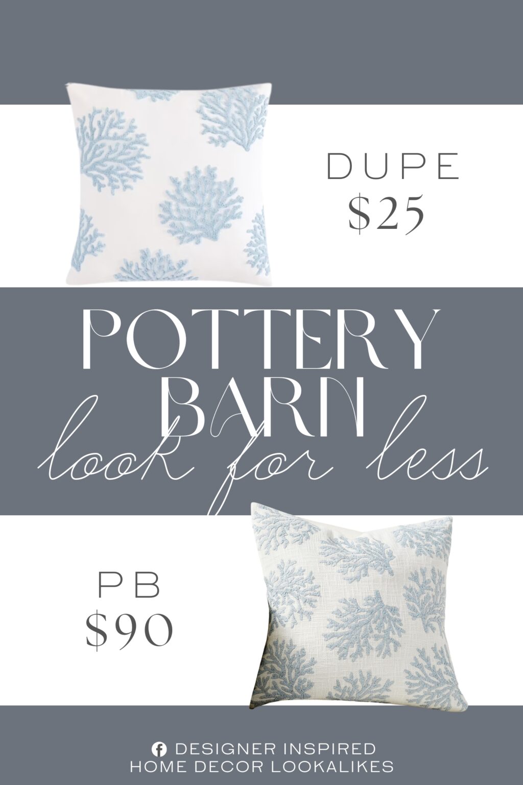 Pottery Barn Coral Embroidered Pillow Cover Dupe. Stylish light blue and white coral printed accent pillow adds coastal charm to sofas, beds, chairs, and beach‑themed rooms. Soft, breathable natural fabric delivers comfortable texture and long‑lasting durability for everyday use.