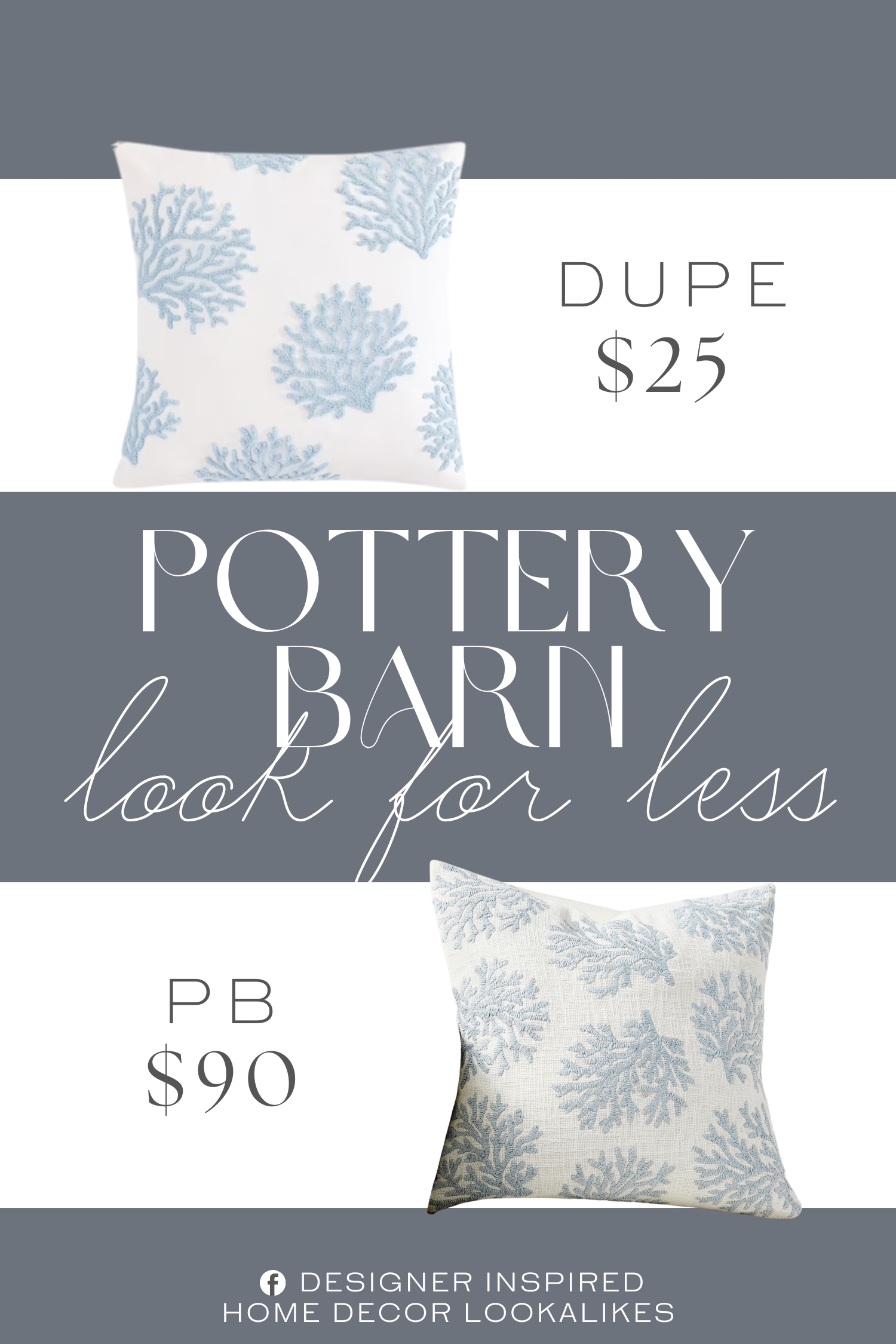 Pottery Barn Coral Embroidered Pillow Cover Dupe. Stylish light blue and white coral printed accent pillow adds coastal charm to sofas, beds, chairs, and beach‑themed rooms. Soft, breathable natural fabric delivers comfortable texture and long‑lasting durability for everyday use.