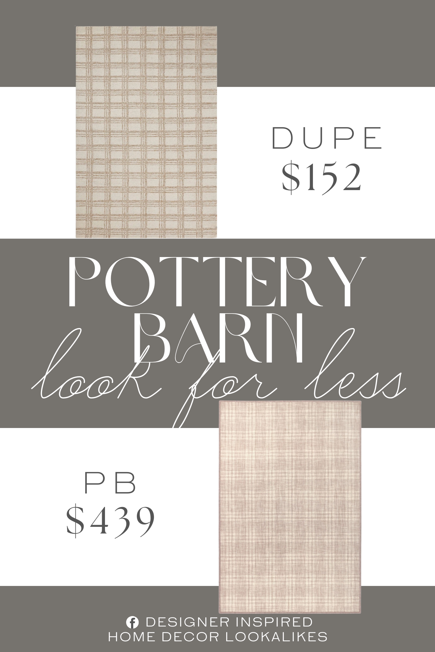 Pottery Barn Custom Kiri Plaid Wool Rug Dupe. The hand-tufted construction of this rug offers a high-end demeanor at an affordable price. Cotton canvas backing and a rug pad are recommended to prevent slipping