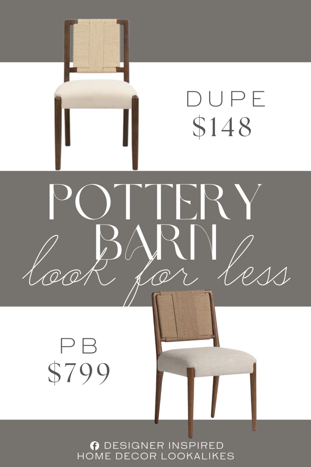 Pottery Barn Eaton Upholstered Dining Chair Dupe. Crafted with exquisite weaving artistry and a solid rubberwood frame, this dining chair seamlessly combines elegance, texture, and durability. Its curved woven back adds a refined aesthetic, while the sturdy structure ensures lasting stability.