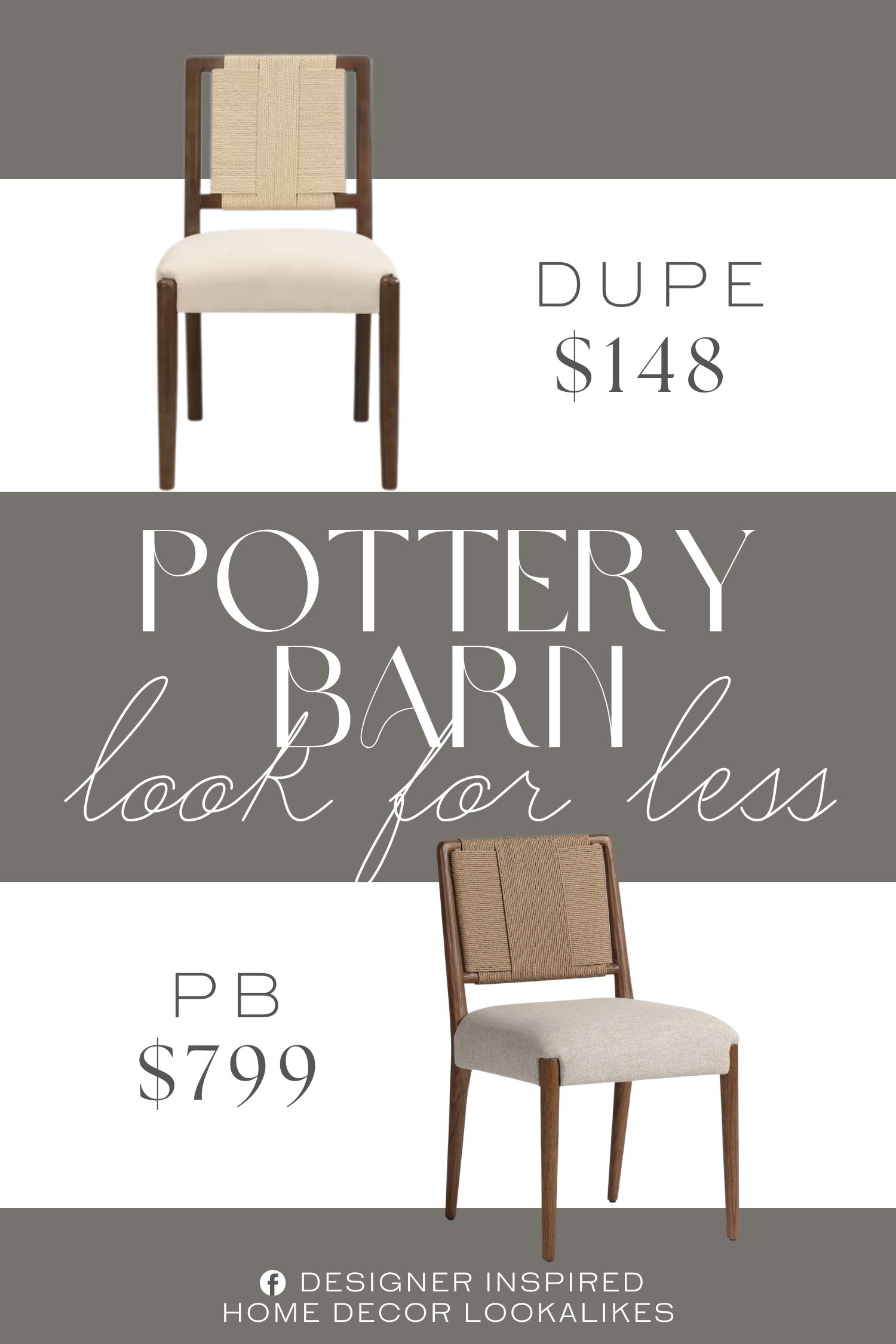 Pottery Barn Eaton Upholstered Dining Chair Dupe. Crafted with exquisite weaving artistry and a solid rubberwood frame, this dining chair seamlessly combines elegance, texture, and durability. Its curved woven back adds a refined aesthetic, while the sturdy structure ensures lasting stability.