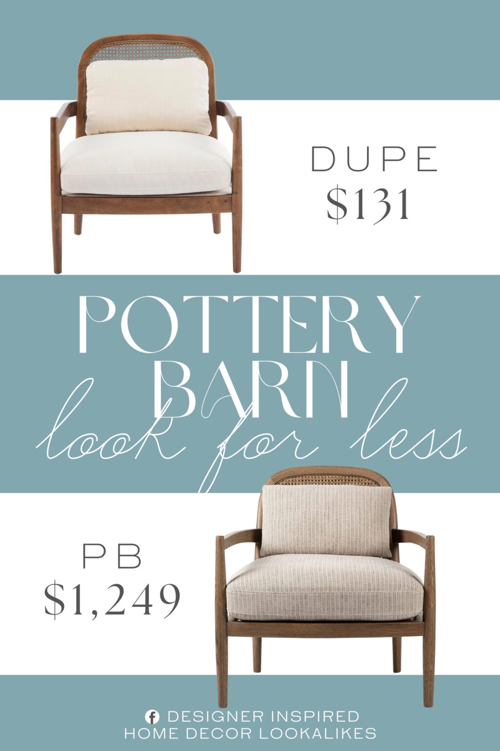 Pottery Barn Echo Cane Chair Dupe. The robust wooden armchair frame guarantees stability and durability, while the rattan backrest combines decorative appeal and strength, ensuring a reliable and stylish seating experience that lasts for years.