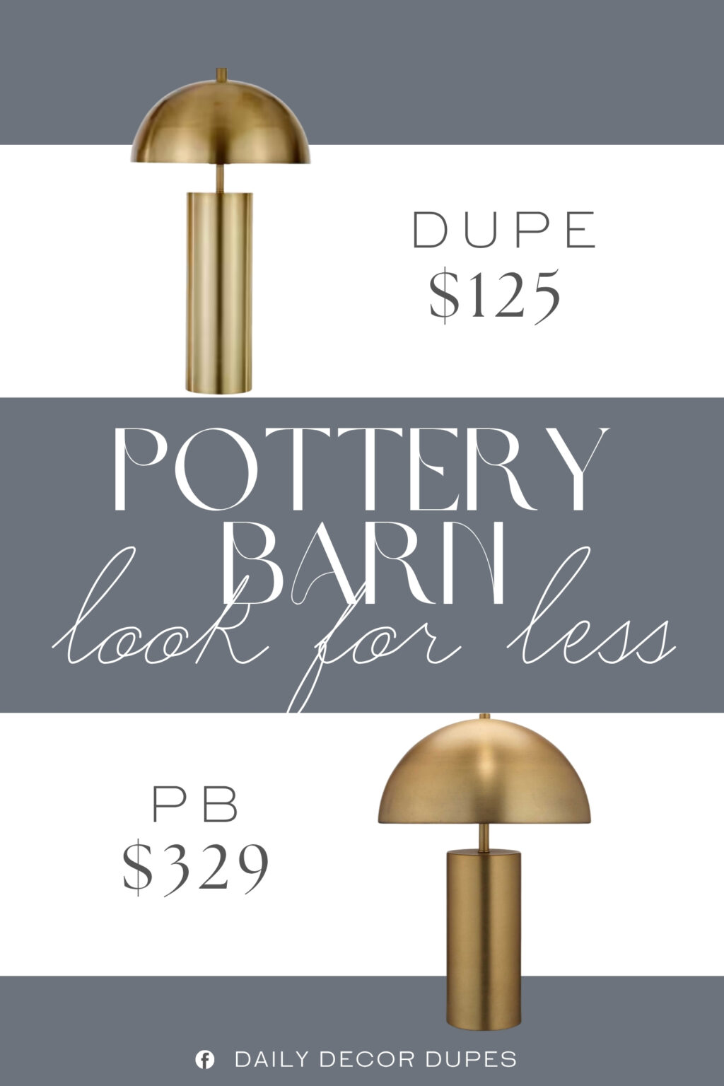 Pottery Barn Edith Iron Table Lamp Dupe. The body is metal, in a brass finish.