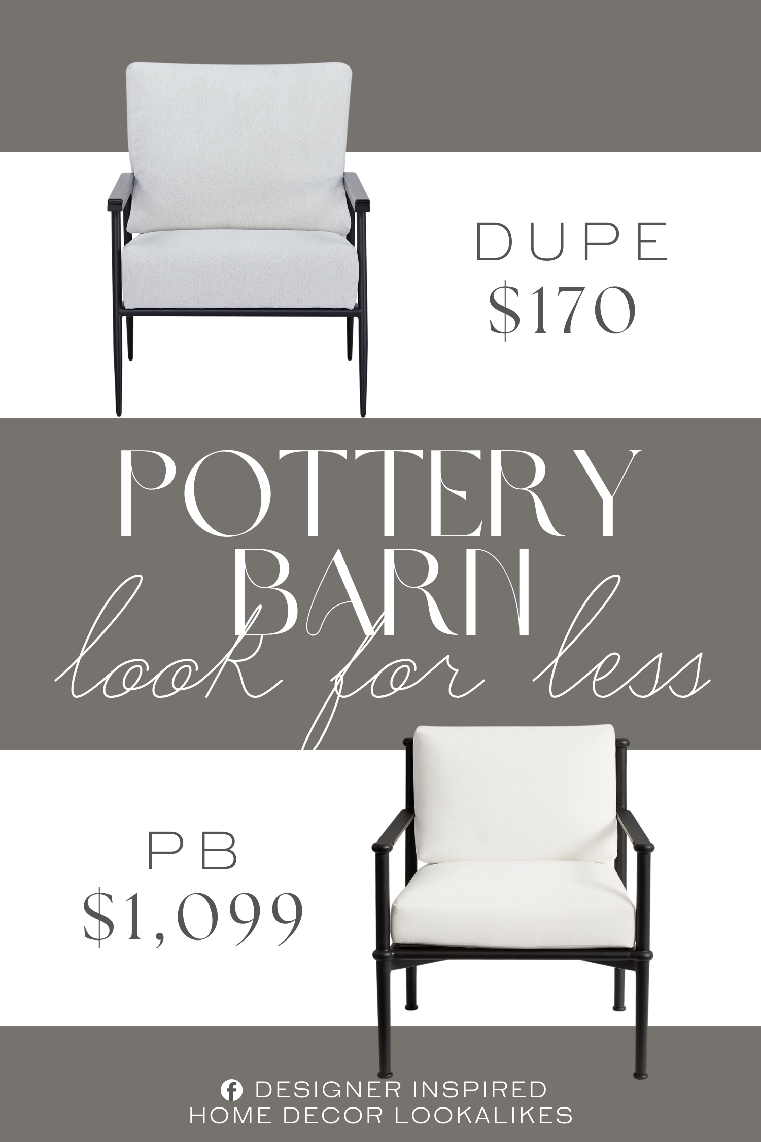Pottery Barn Ellis Metal Outdoor Lounge Chair Dupe. Its sleek design and multiple upholstery options ensure that it effortlessly complements various interior styles while providing a comfortable and inviting seating experience.