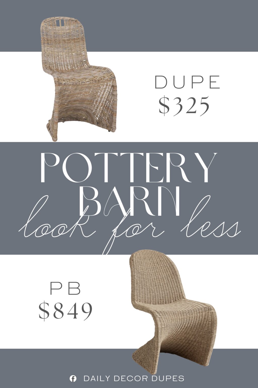 Pottery Barn Encinitas Wicker Outdoor Dining Chair Dupe. Defined by a breezy wicker design and an iron frame, this understated side chair lends a touch of breezy style.