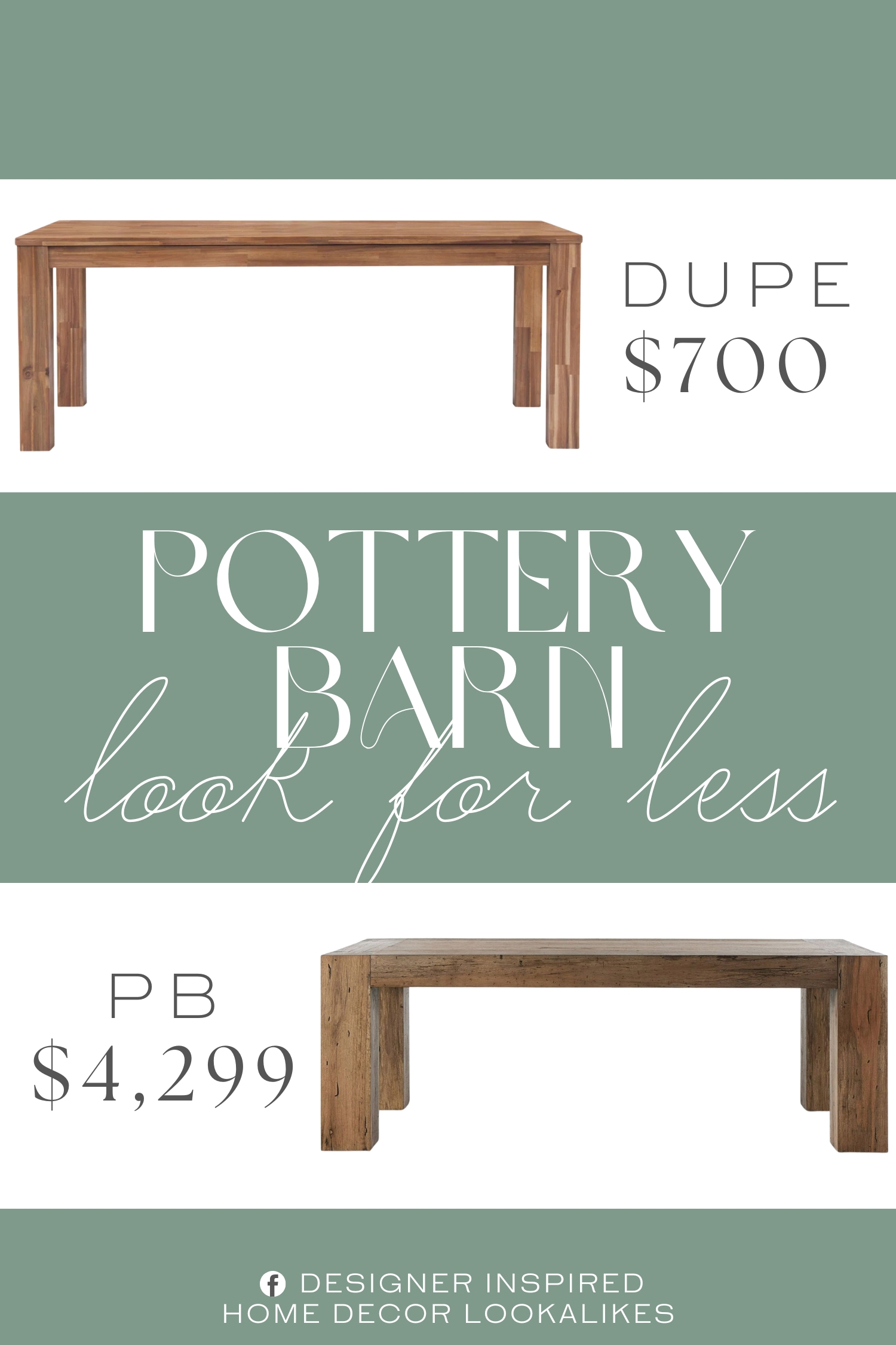 Pottery Barn Fia Dining Table Dupe. Constructed of solid acacia wood with a natural rustic finish, this dining table is easily paired with any chairs for your decor preference.