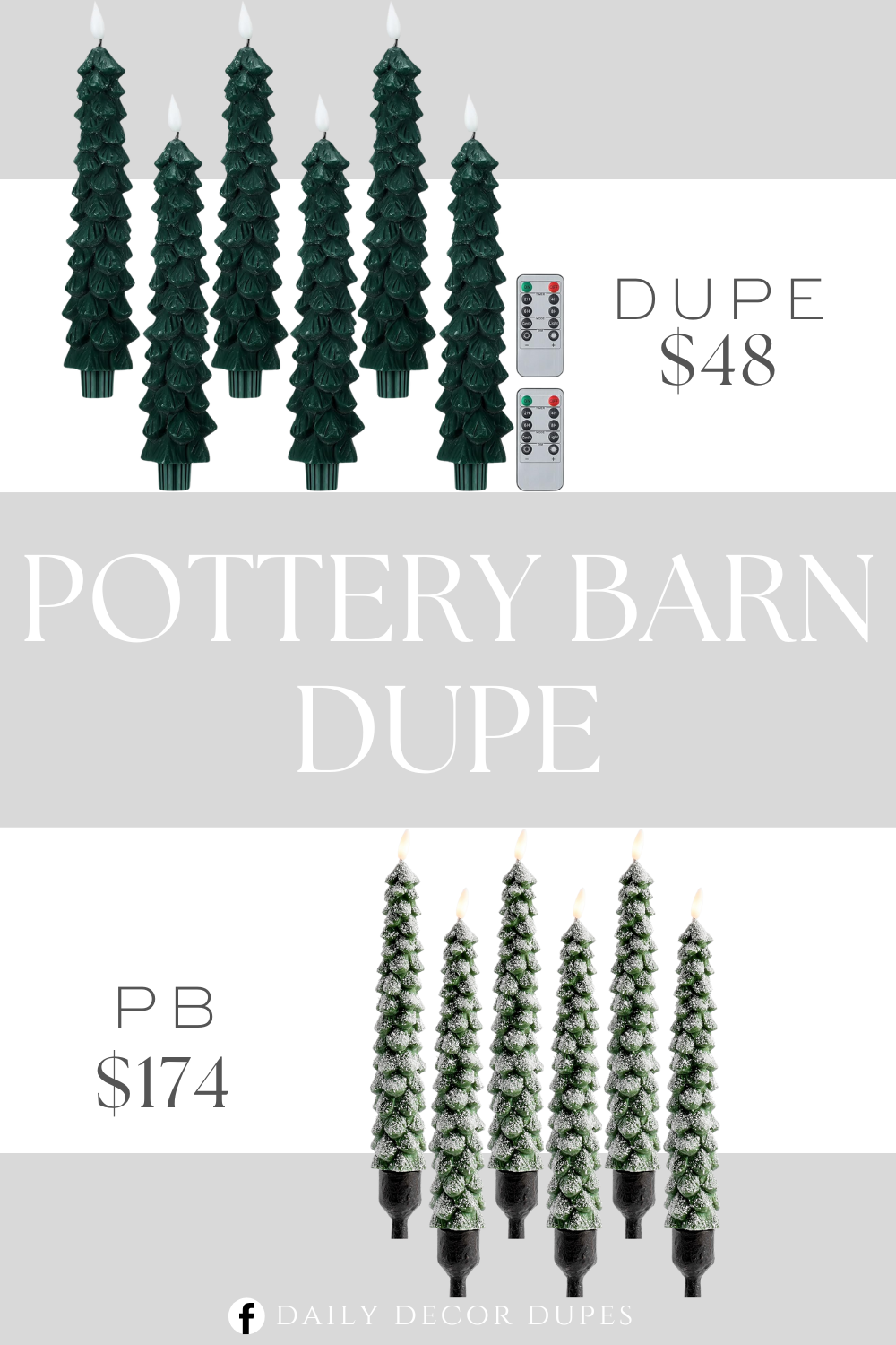 Pottery Barn Flameless Tree Taper Candle Dupe. These flameless taper candles is made of real wax, and the inside is made of ABS plastic material, with realistic 3D flickering flame, giving you the most realistic touch and vision while being very safe.