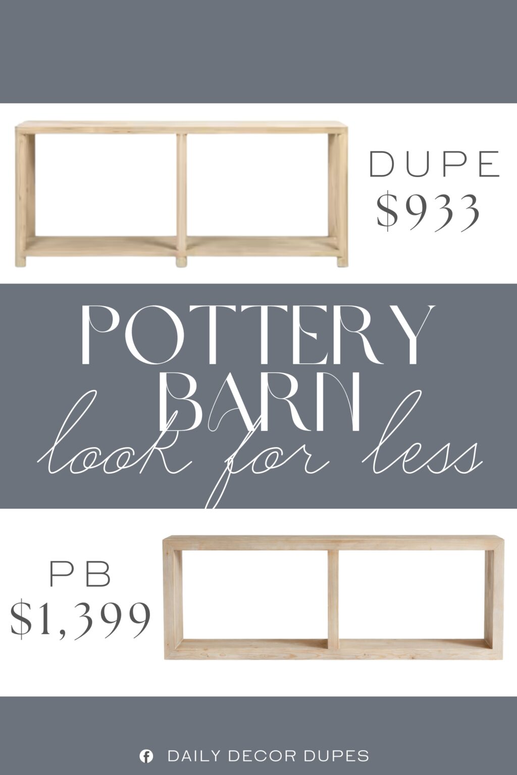 Pottery Barn Folsom Grand Console Table Dupe. Crafted from reclaimed pine wood for authentic texture, patina, and natural variation.