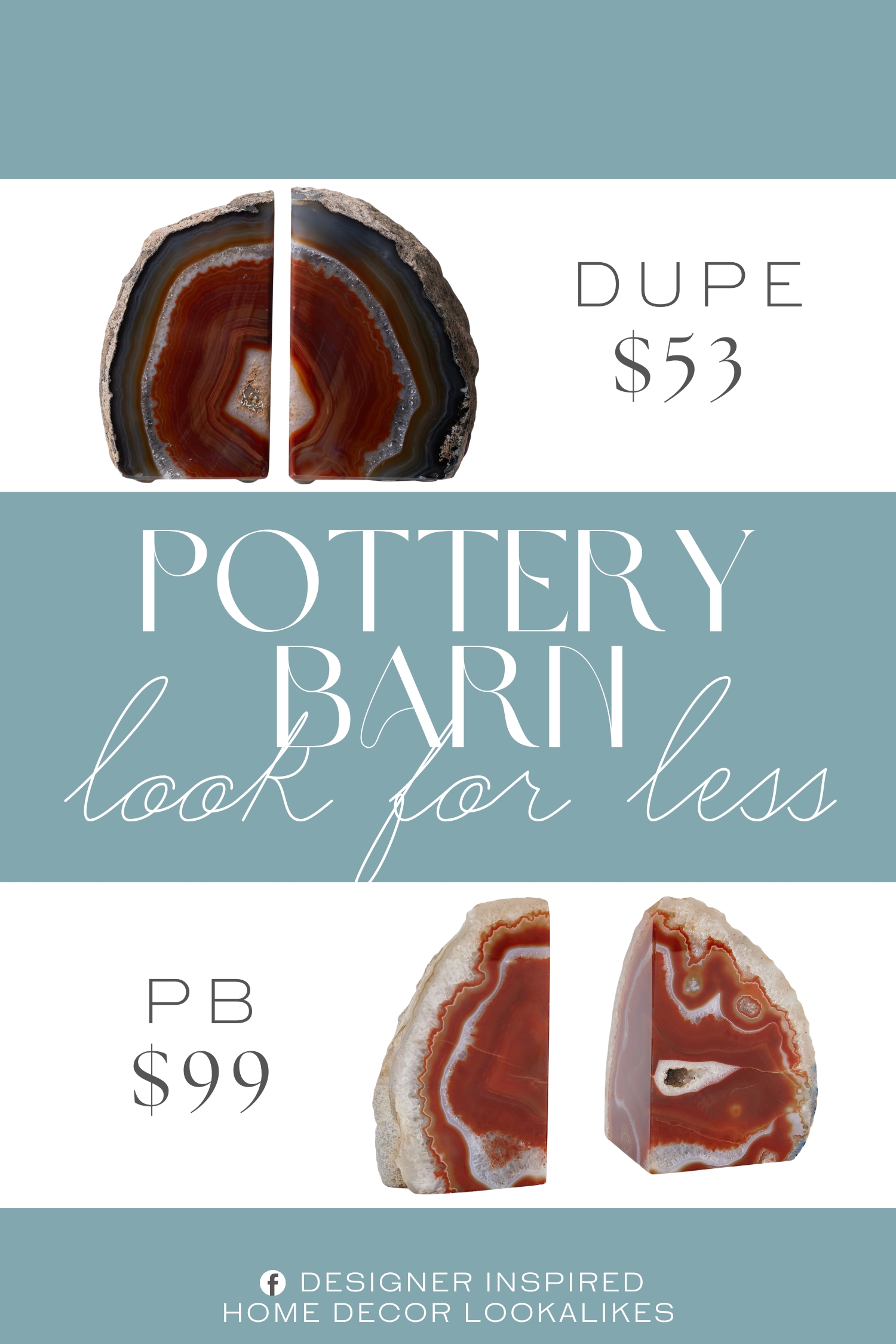 Pottery Barn Geode Bookends Dupe. Made from polished agate these crystal decor pieces are both functional and visually appealing. The natural stone is dyed with non toxic dye for a stunning effect on any bookshelf.