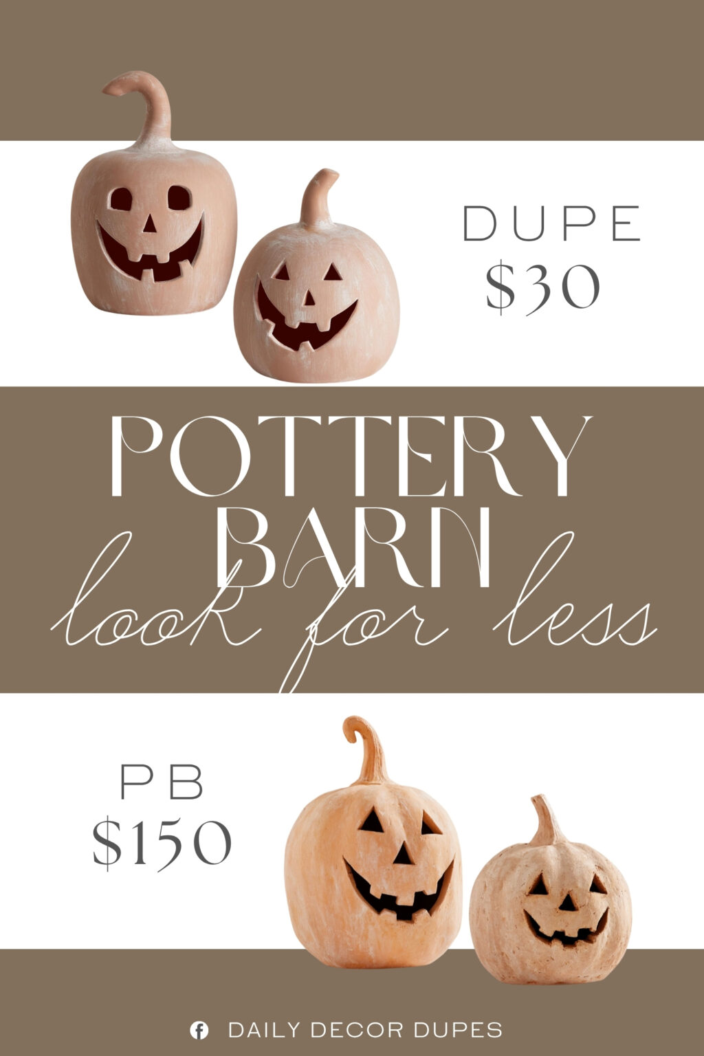 Pottery Barn Handmade Terracotta Jack O'Lantern Dupe. High-fired solid terracotta with wear-resistant matte coating, smooth rounded edges. Heat-resistant hollow base fits tealights & LED candles, stable and safe for long-time indoor decor
