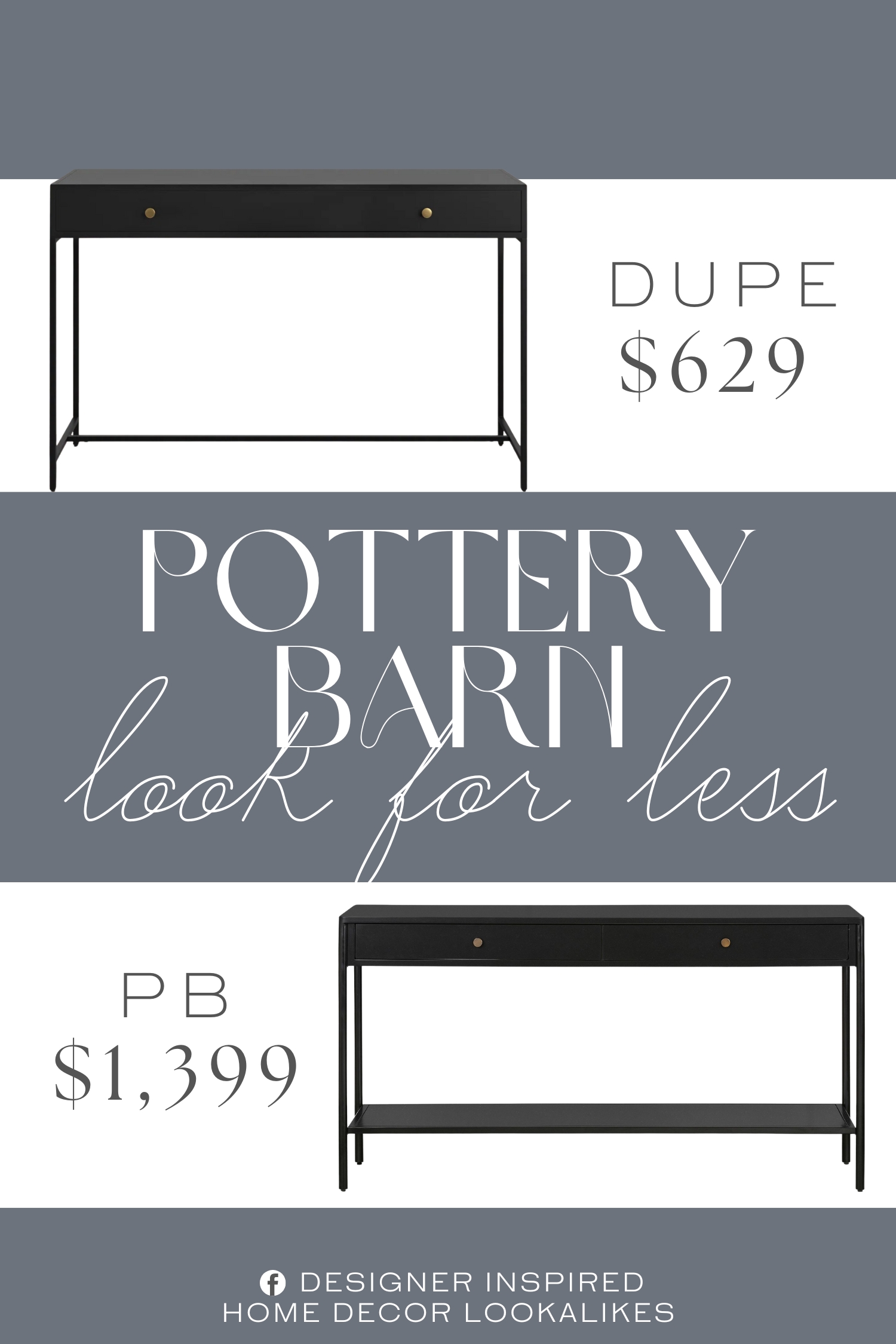 Pottery Barn Harmon Console Table Dupe. It's clean-lined and crafted from powder-coated iron in a solid tone that goes with your preferred style or color scheme.