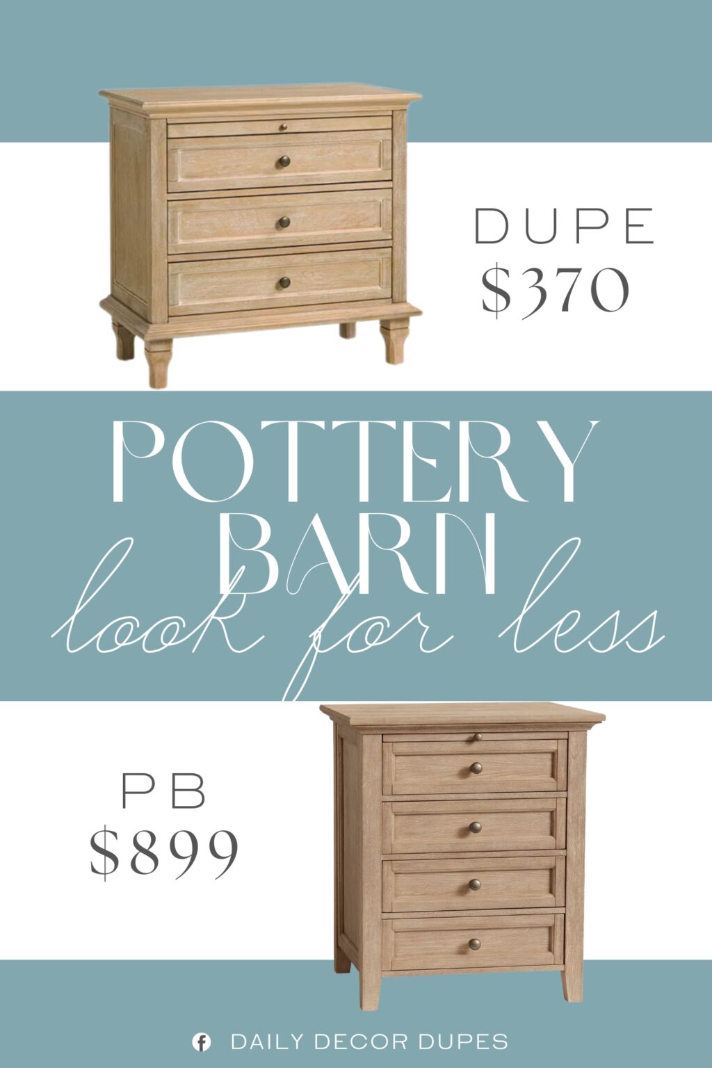 Pottery Barn Hudson Nightstand Dupe. It's crafted with a solid and engineered wood frame, and it rests on solid wood legs for a balanced look