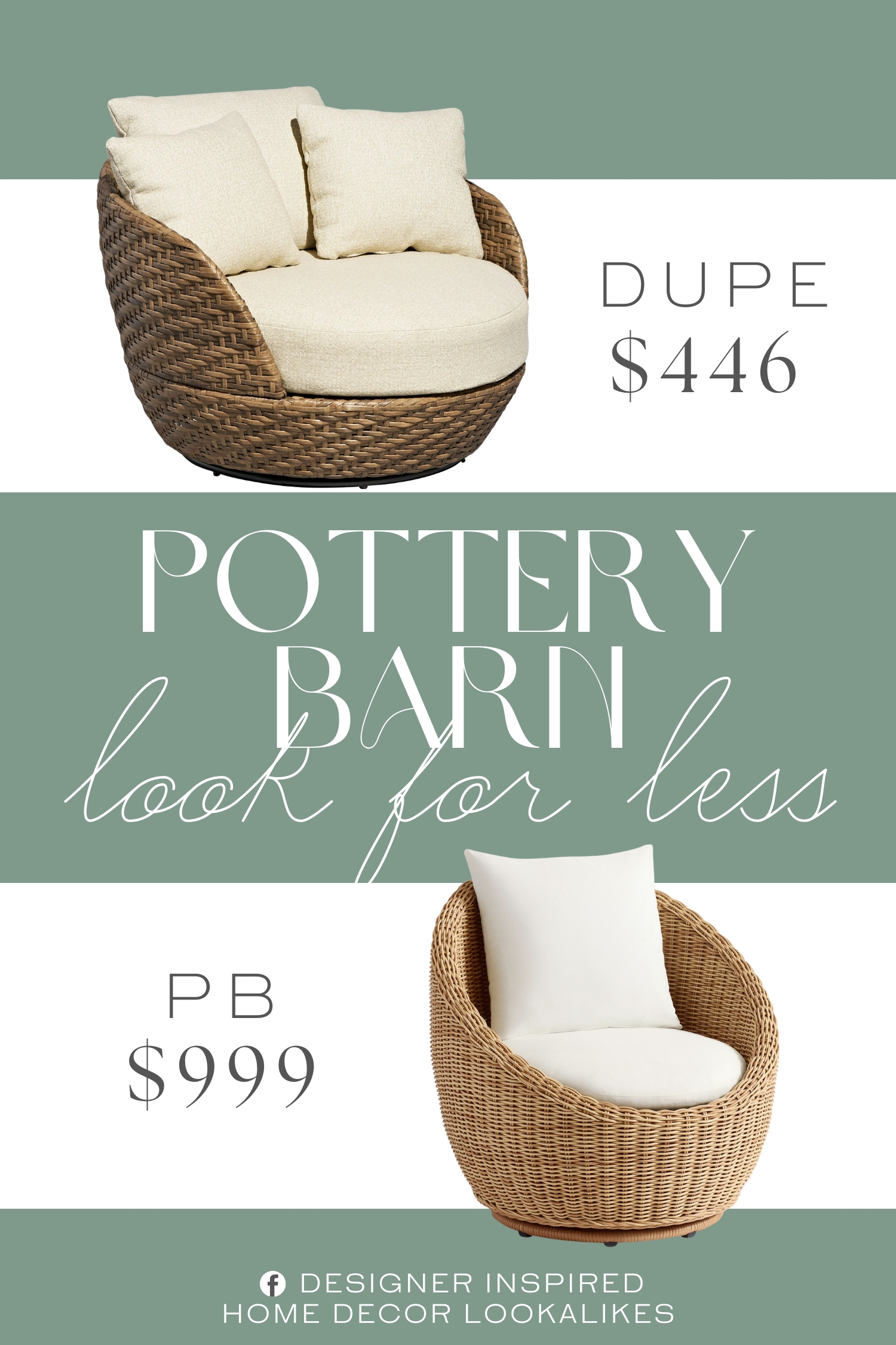 Pottery Barn Huntington Petite Wicker Swivel Outdoor Dupe. Handwoven, all-weather resin wicker. Heavy-duty, rust-resistant steel frame with E-coat and powder-coat finish for superior durability.
