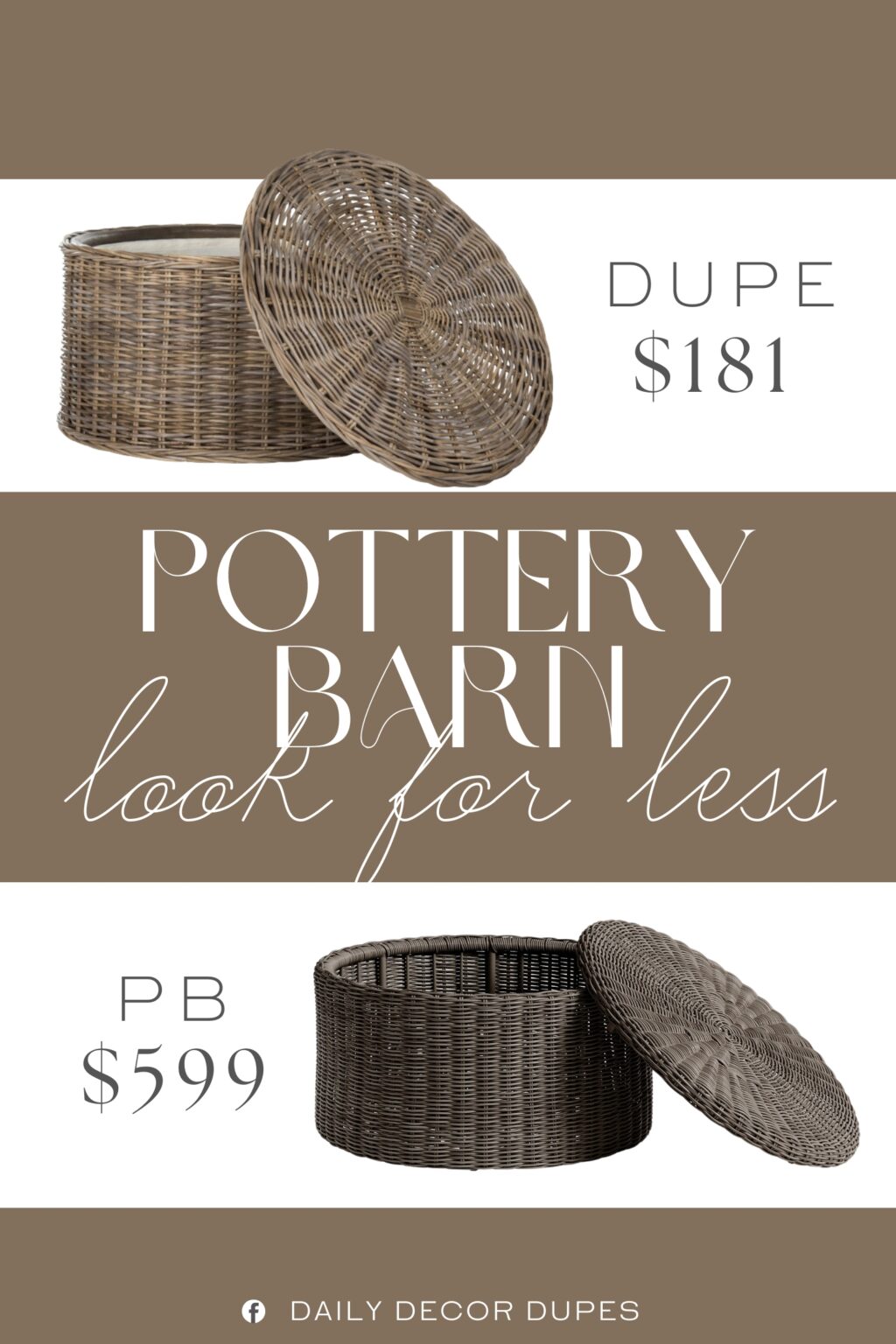 Pottery Barn Huntington Wicker Outdoor Coffee Table with Storage Dupe. Crafted with the beauty of kubu rattan, the contemporary storage coffee table is a balance of form and function.