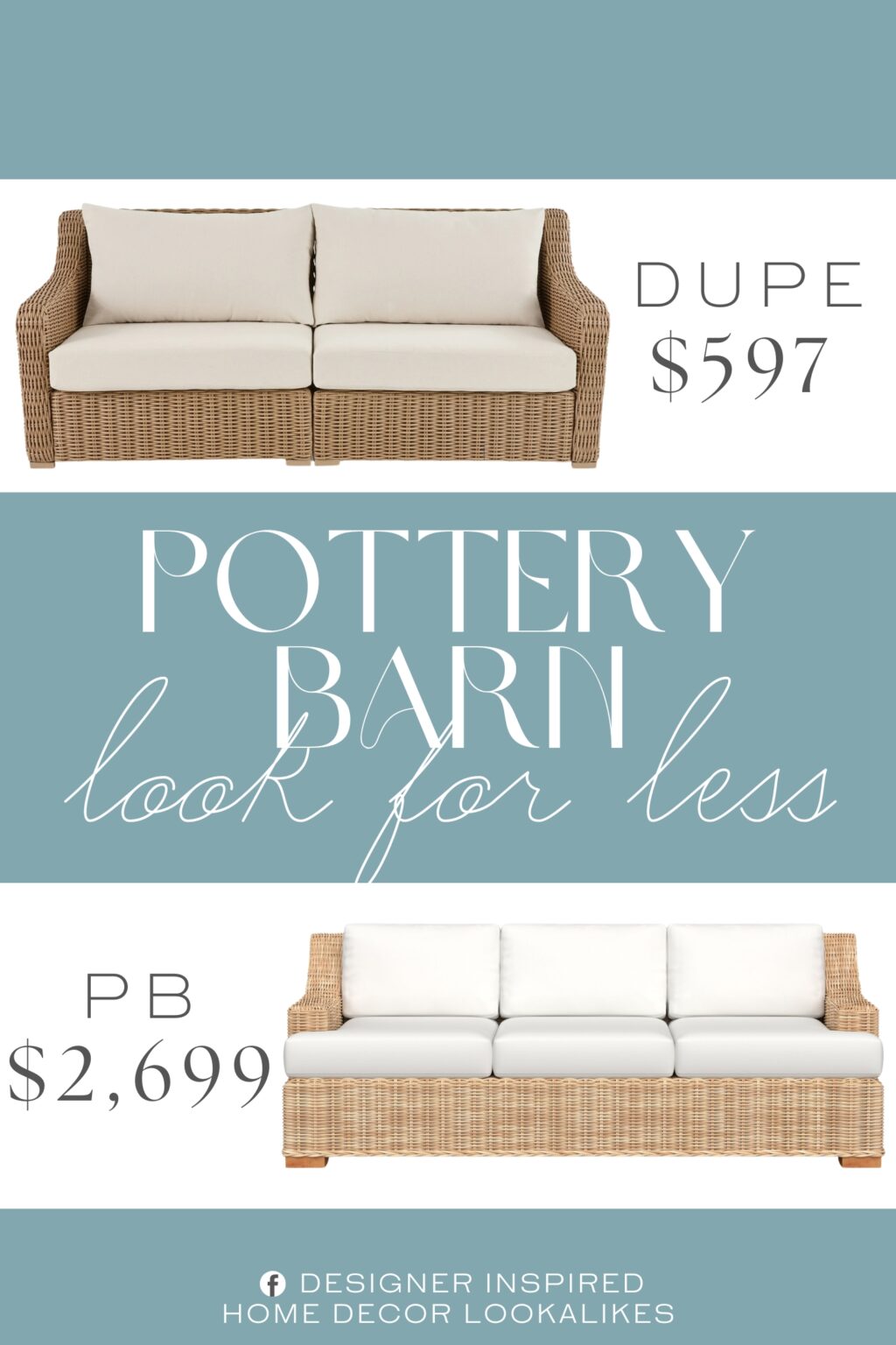 Pottery Barn Huntington Wicker Slope Arm Outdoor Sofa Dupe. Handwoven, all-weather double wall weave wicker Powder-coated steel frame for rust resistance Thick premium cushions with durable foam cores come vacuum-packed.