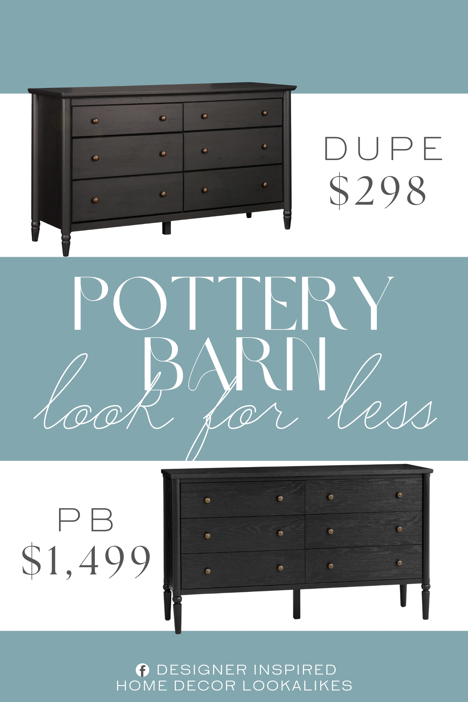 Pottery Barn Julia Modern Traditional Dresser Dupe. Spacious drawers feature metal runners and safety stops for added security