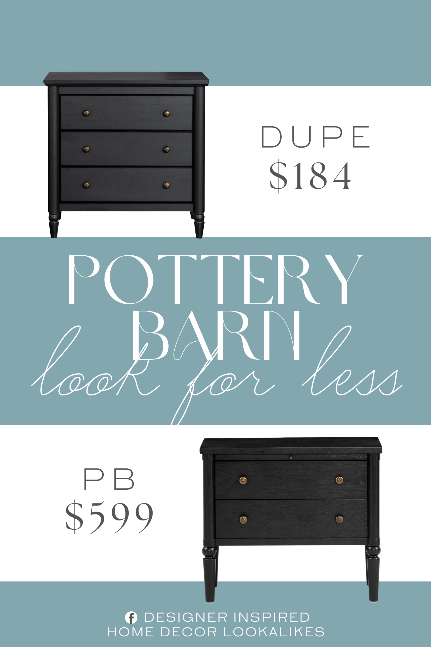 Pottery Barn Julia Modern Traditional Nightstand Dupe. Spacious drawers feature metal runners and safety stops for added security