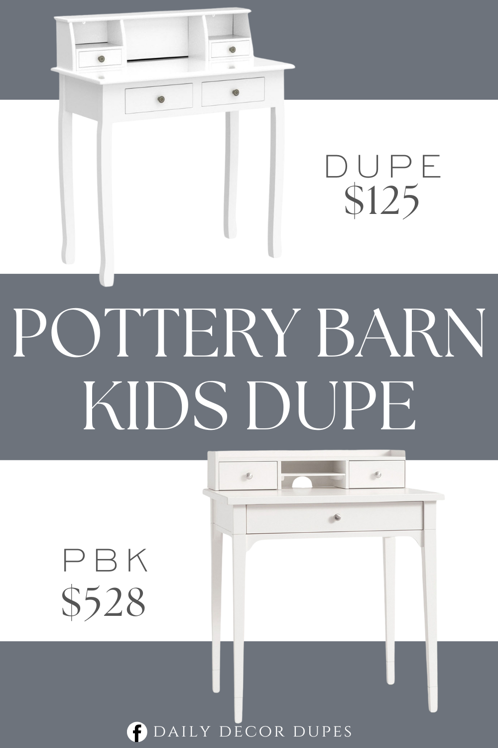 Pottery Barn Kids Morgan Writing Desk Dupe. Modern style. Alloy steel base material. Engineered wood material type. Rectangular shape. Writing desk design. 4 drawers.