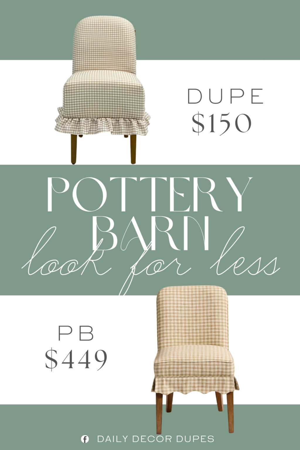 Pottery Barn Lainey Upholstered Dining Chair Dupe. ruffle skirt, cushioned seat and back. fill: polyurethane foam pad, fill: polyester fiber batting