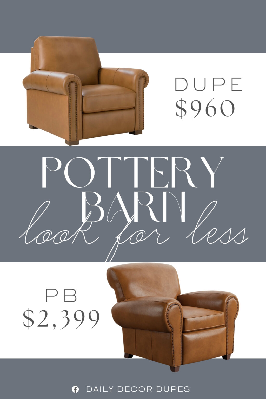 Pottery Barn Manhattan Roll Arm Leather Recliner Dupe. Genuine leather on the main seating areas offers a rich look, smooth feel, and lasting appeal.