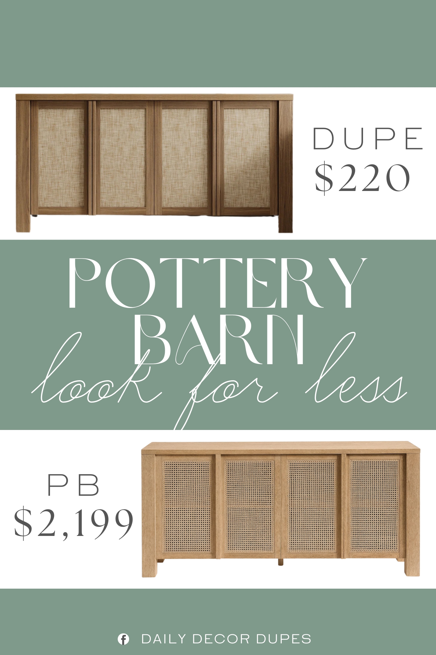 Pottery Barn Marina Cane Buffet Dupe. It's made of high-quality engineered wood, odorless, safe, and environmentally friendly. Durable hardware extends the service life of the sideboard.