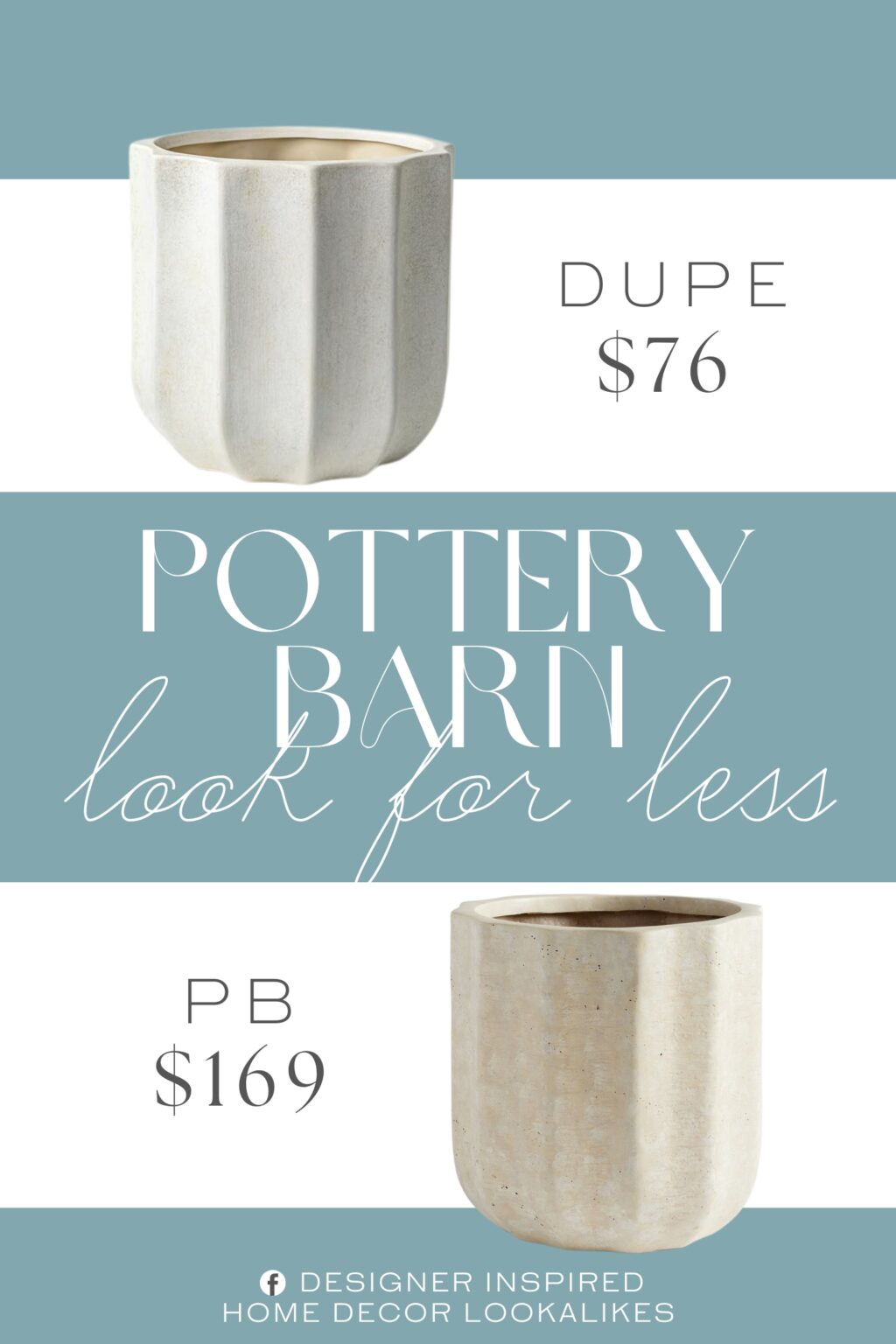 Pottery Barn Modern Rustic Fluted Outdoor Planters Dupe. Made from high-temperature fired ceramic, this large ceramic planter is thick, sturdy, and resistant to cracking. The glazed surface is easy to clean and designed for long-lasting use as a decorative indoor planter.