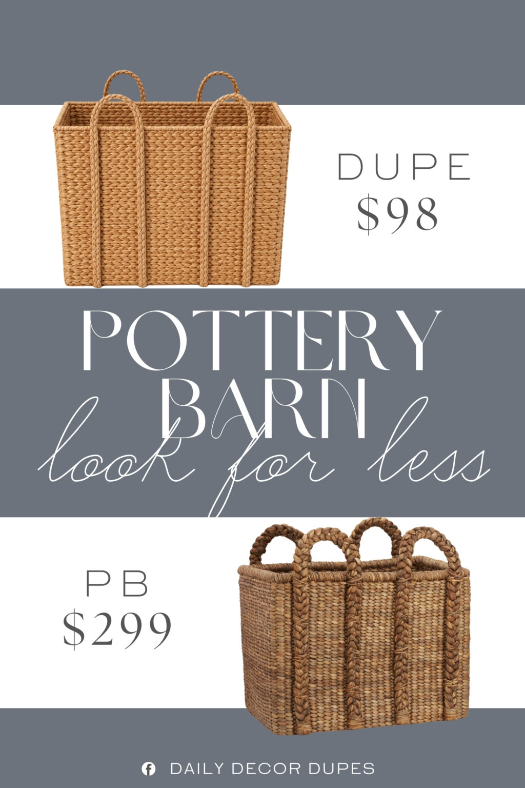 Pottery Barn Oversized Rectangular Basket Dupe. Made from natural seagrass and metal, the brown decorative and functional storage basket is both durable and eco-friendly The rectangular basket for organizing features a rich brown color with a textured finish that adds warmth to any space